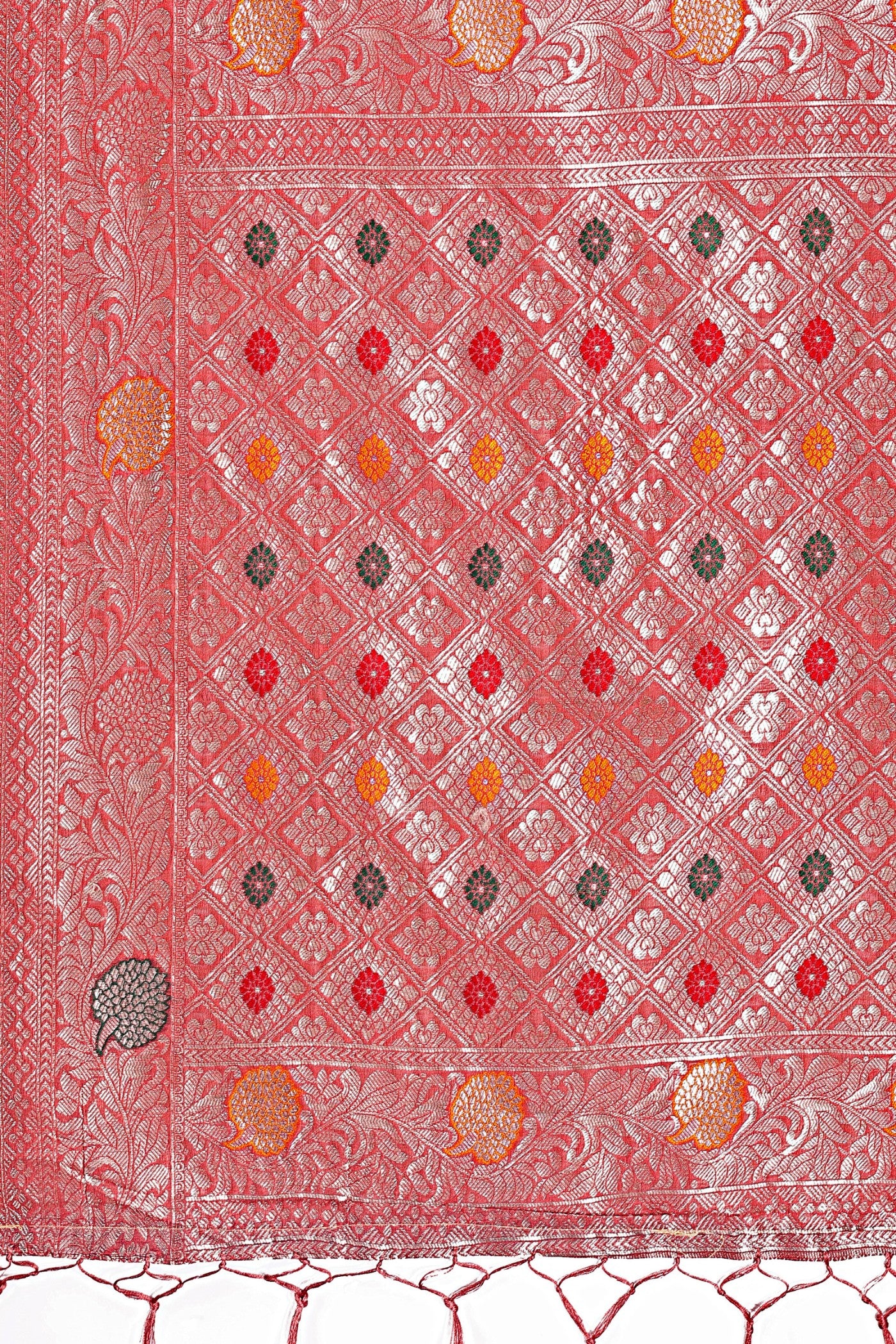 Buy MySilkLove Warm Peach Linen Cotton Saree Online