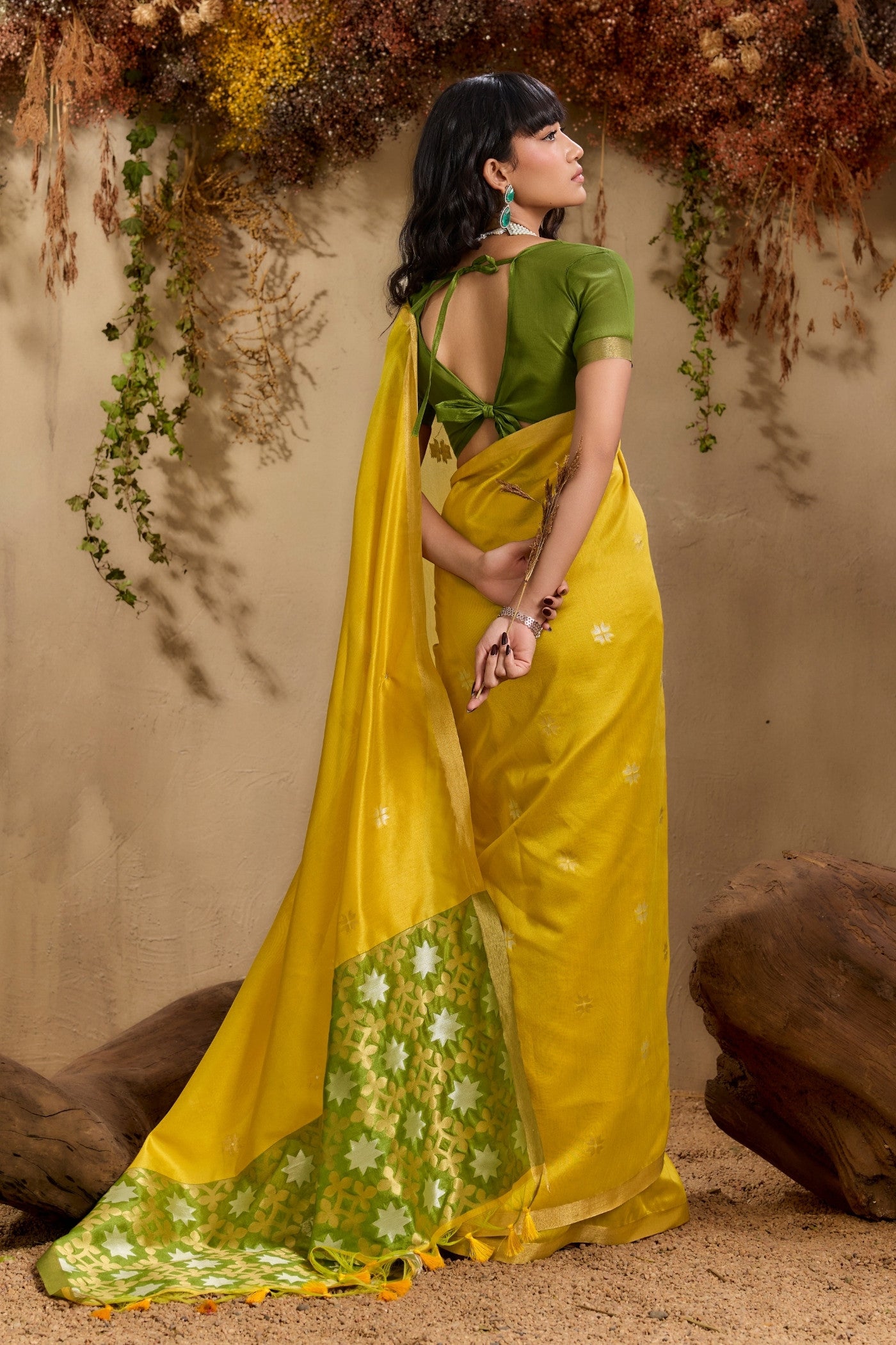 Buy MySilkLove Sunray Yellow Tussar Handloom Silk Saree Online