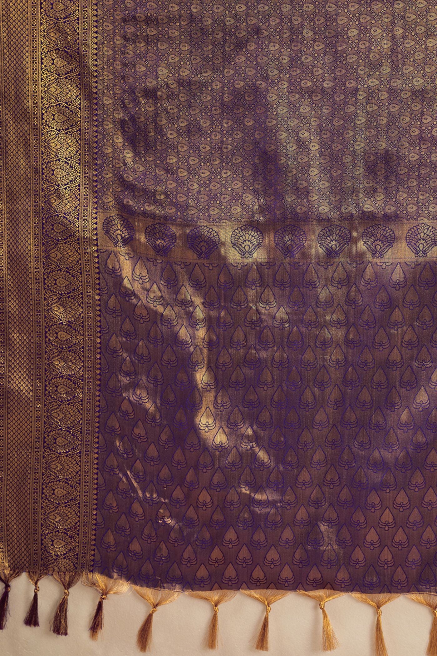 Buy MySilkLove Periwinkle Purple Woven Kanjivaram Saree Online