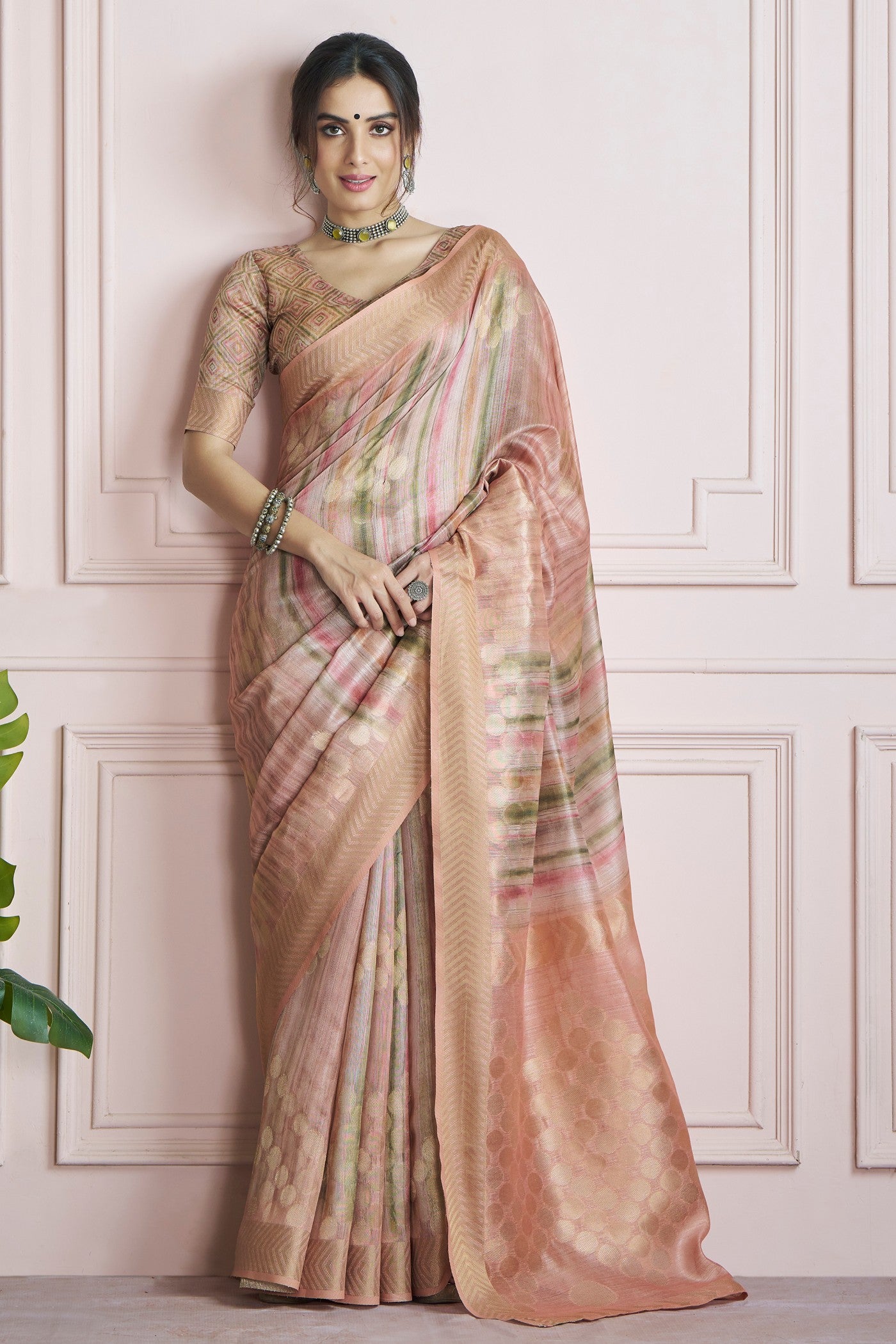 Buy MySilkLove Heathered Cream Handloom Khadi Silk Saree Online