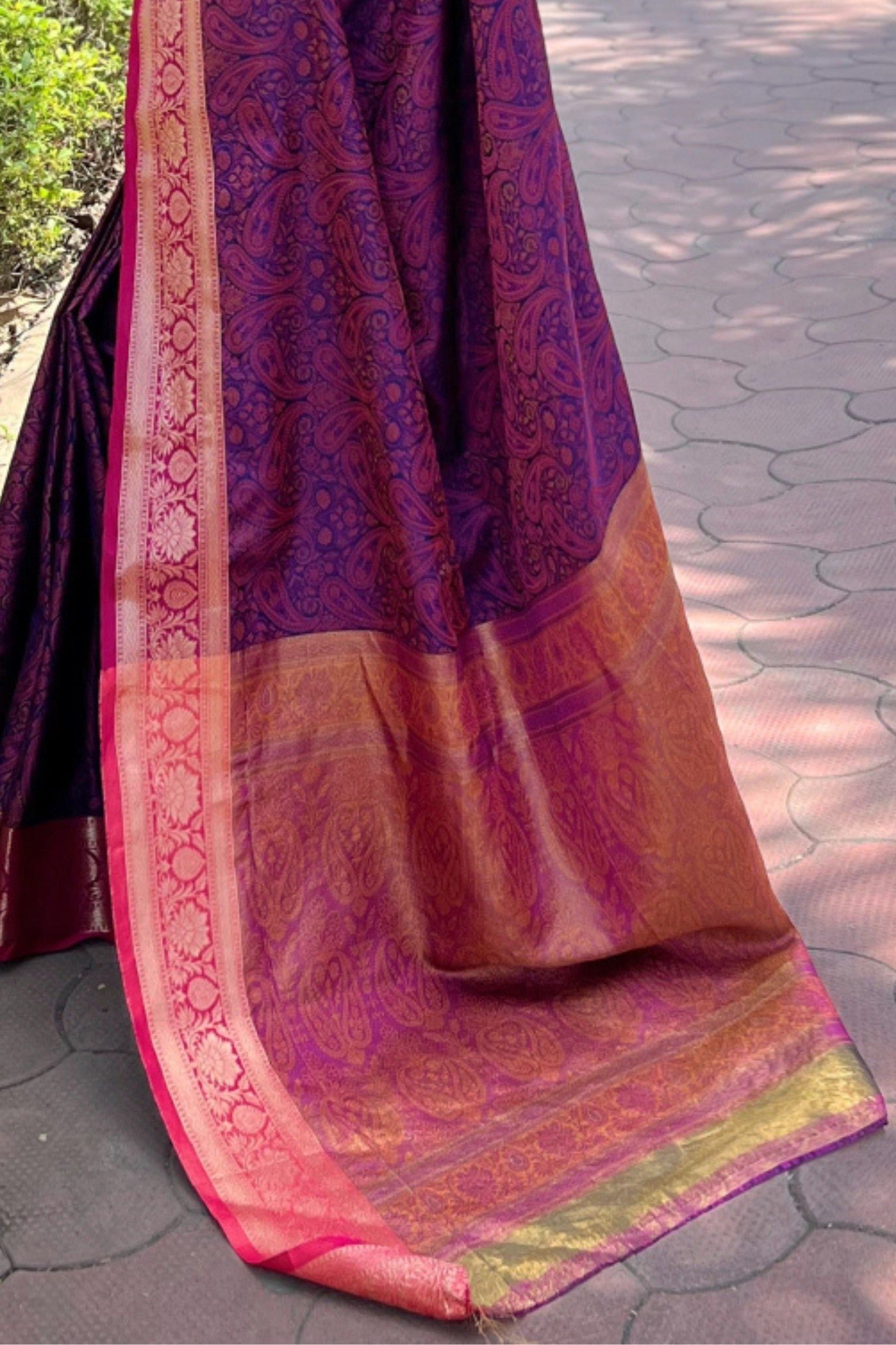 Buy MySilkLove Siren Purple Woven Banarasi Saree Online