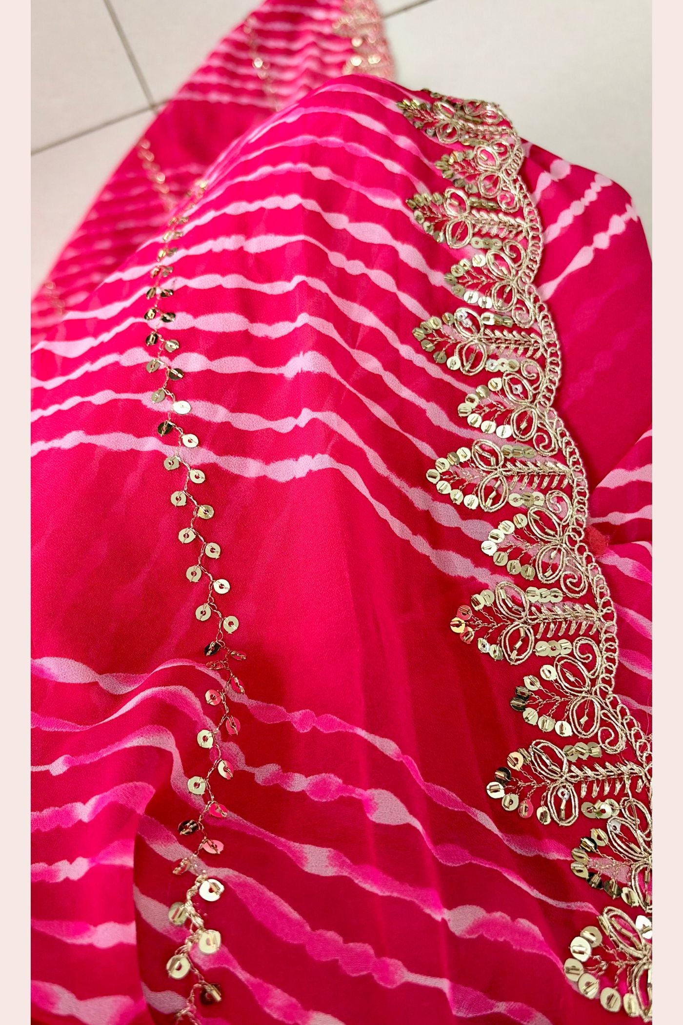 Buy MySilkLove Scarlet Red Designer Bandhani Saree with Designer Handwork Blouse Online
