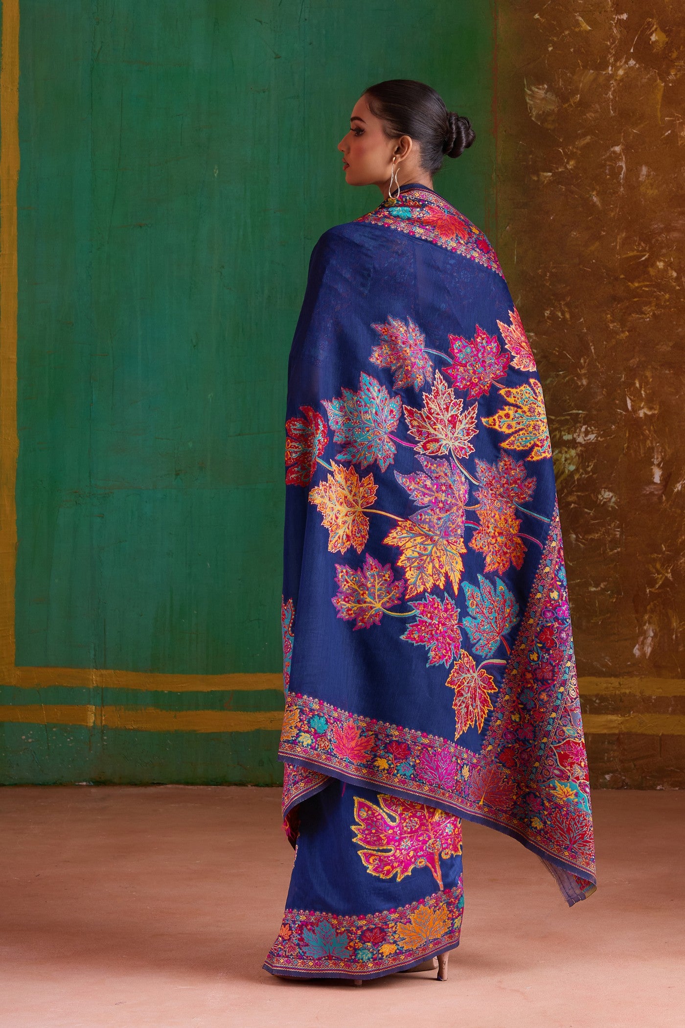 Buy MySilkLove Celeste Blue Kashmiri Handloom Jamewar Saree Online