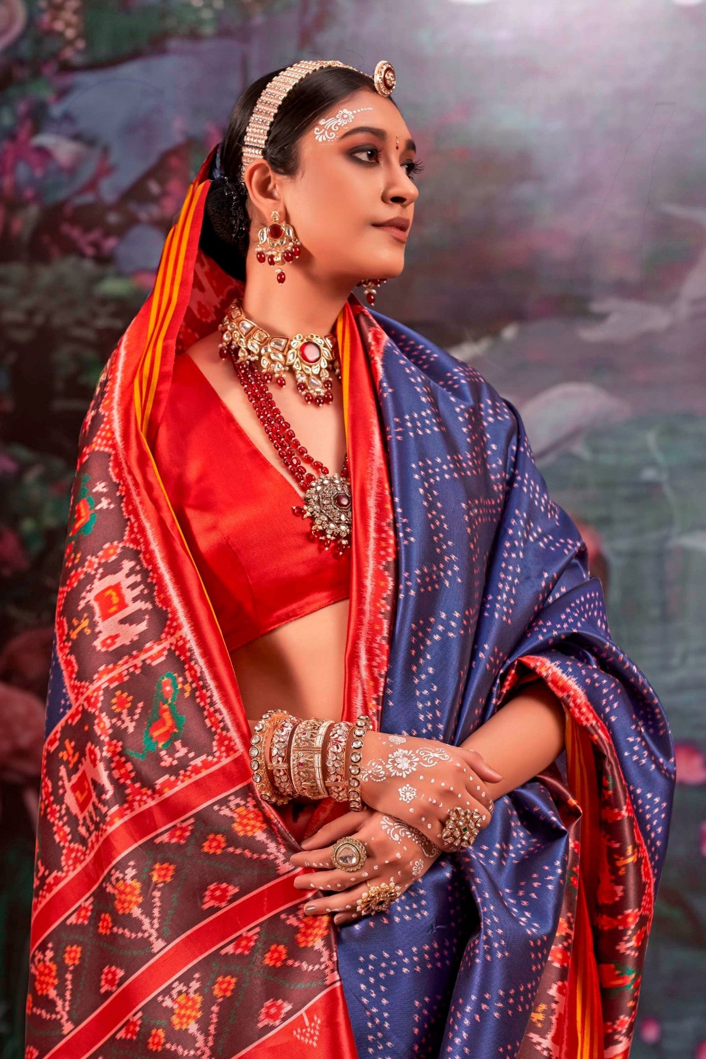 Buy MySilkLove Venice Blue Printed Patola Saree Online