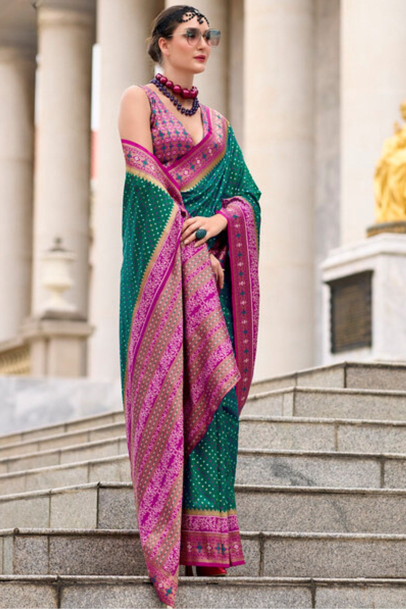 Buy MySilkLove Elm Green Woven Banarasi Saree Online