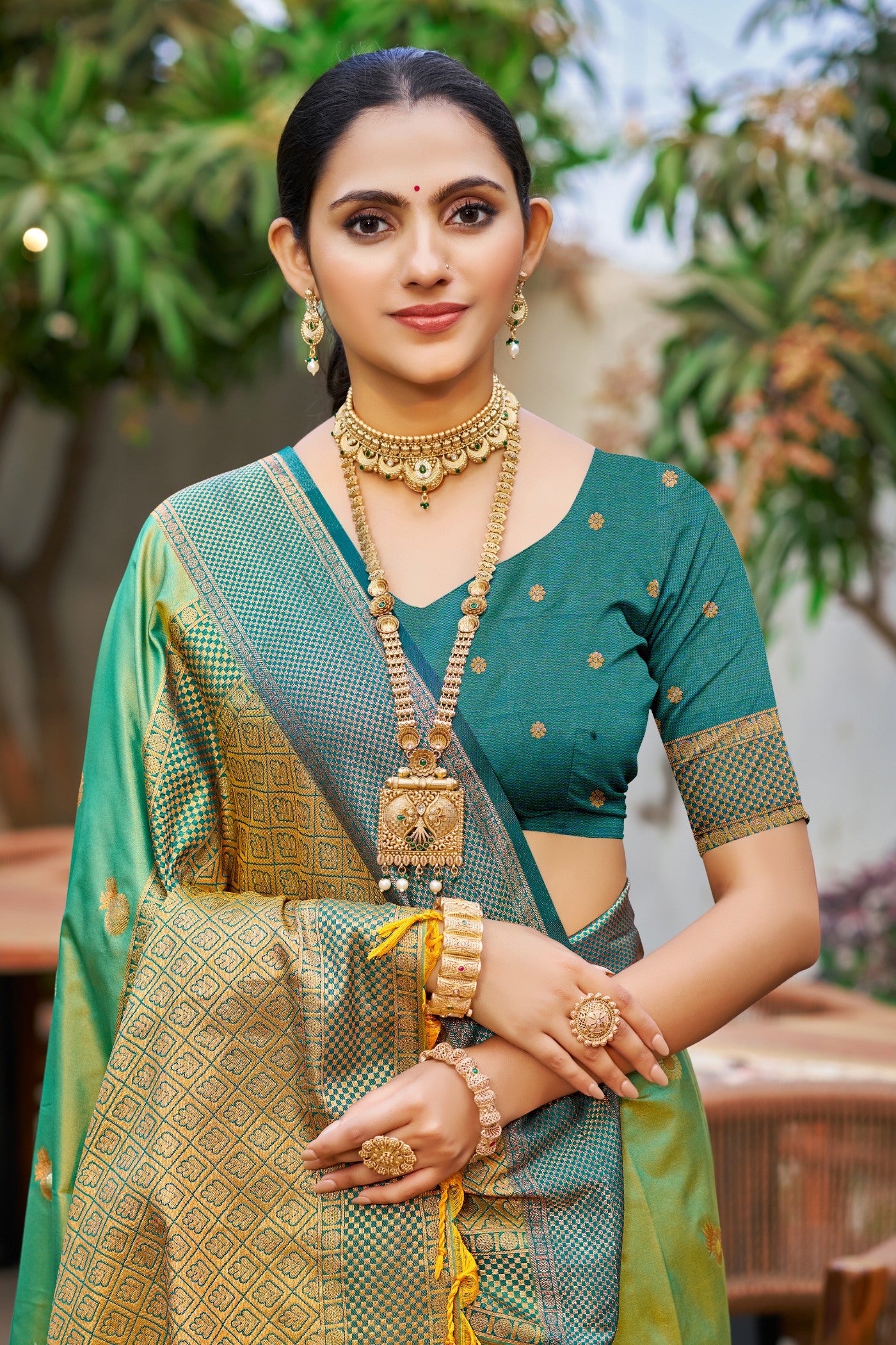 MySilkLove Sage Green Woven Banarasi Saree