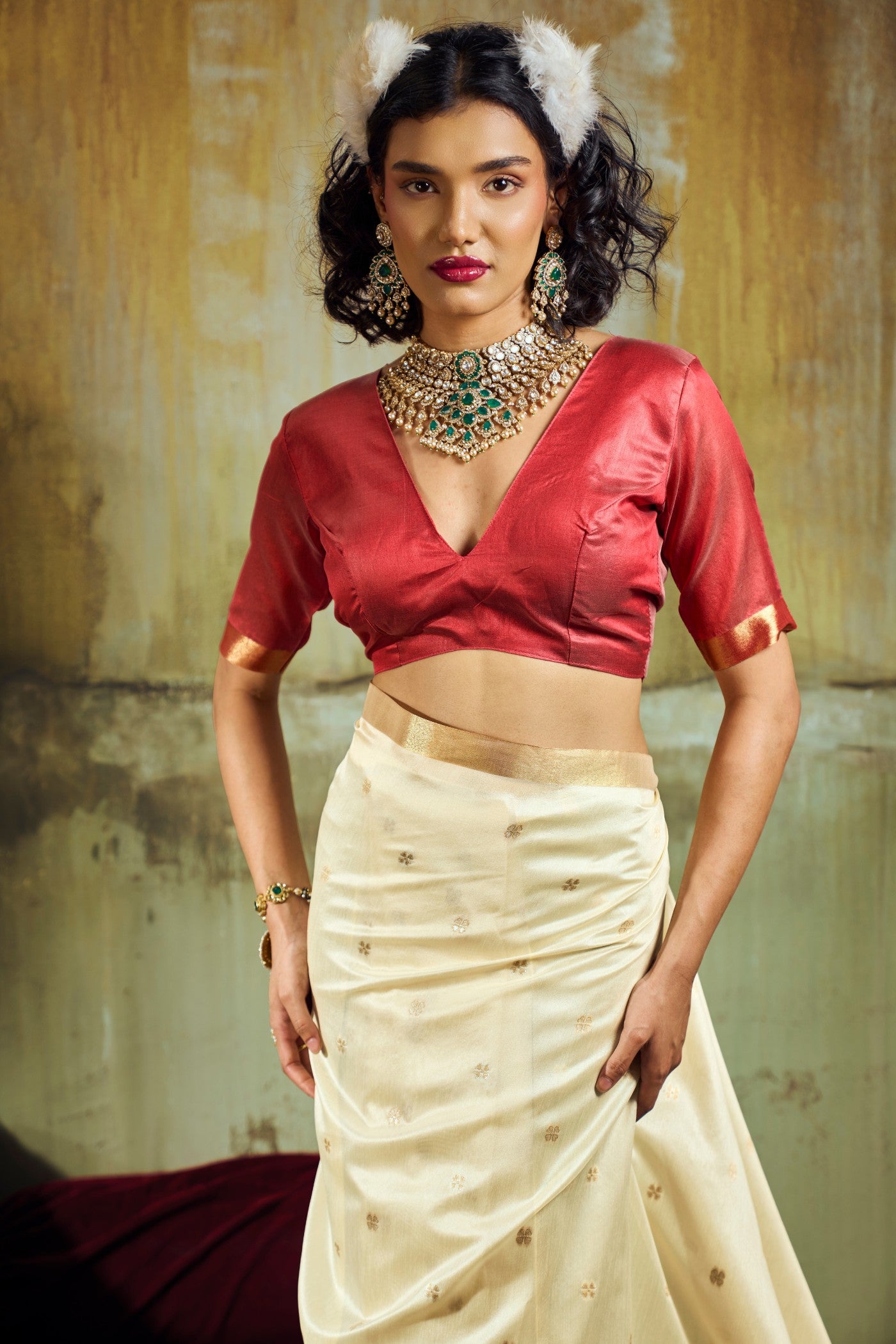 Buy MySilkLove Milk White Tussar Handloom Silk Saree Online