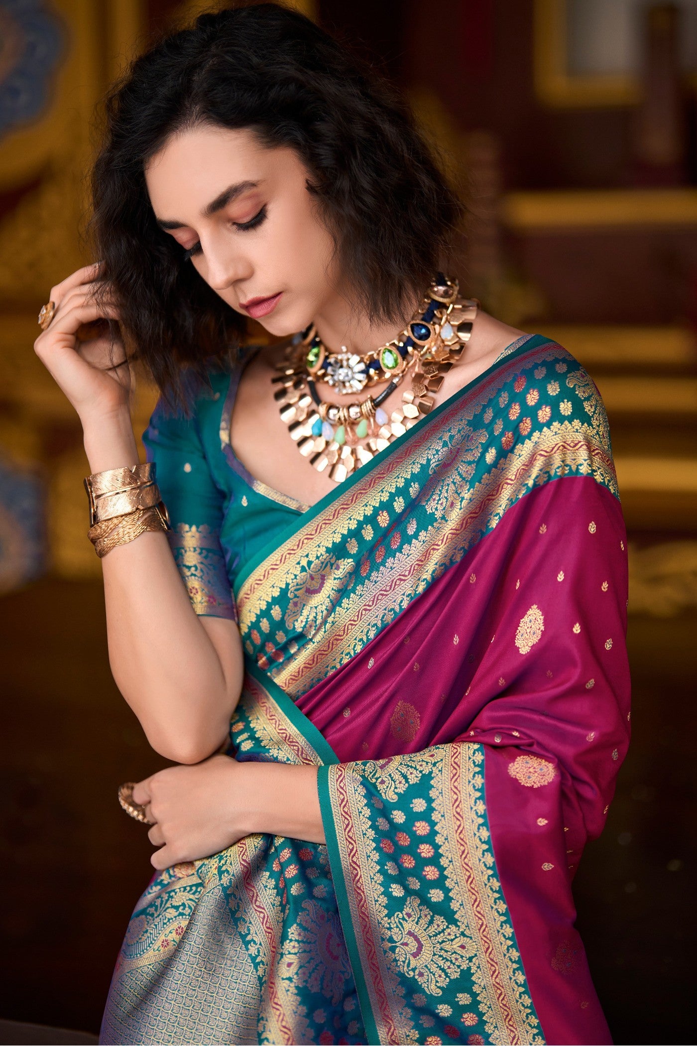 MySilkLove Verbena Purple Woven Banarasi Saree
