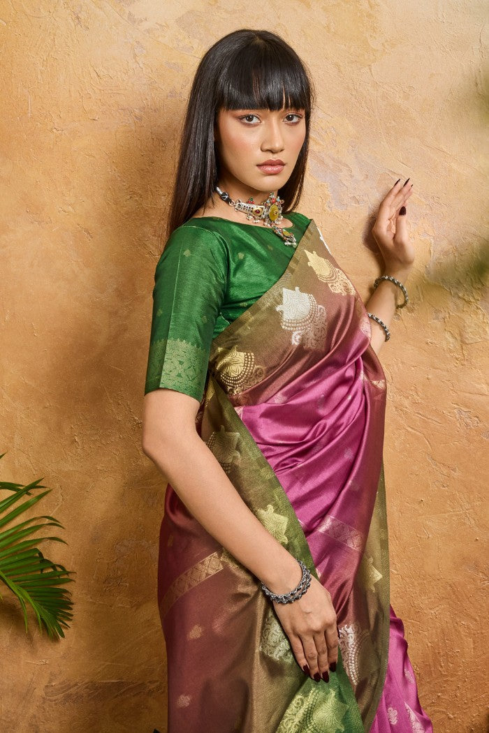 MySilkLove Dusty Pink Banarasi Handloom Saree