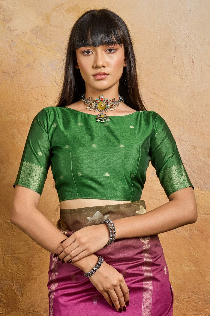 Buy MySilkLove Dusty Pink Banarasi Handloom Saree Online