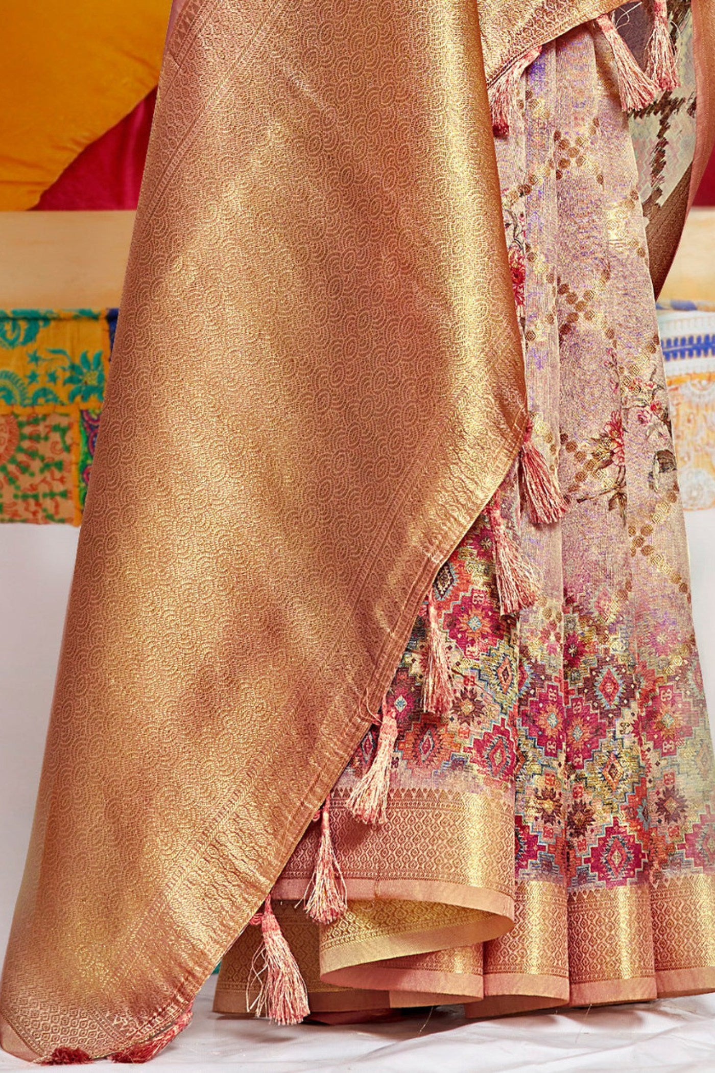 Buy MySilkLove Pastel Purple Digital Printed Banarasi Saree Online