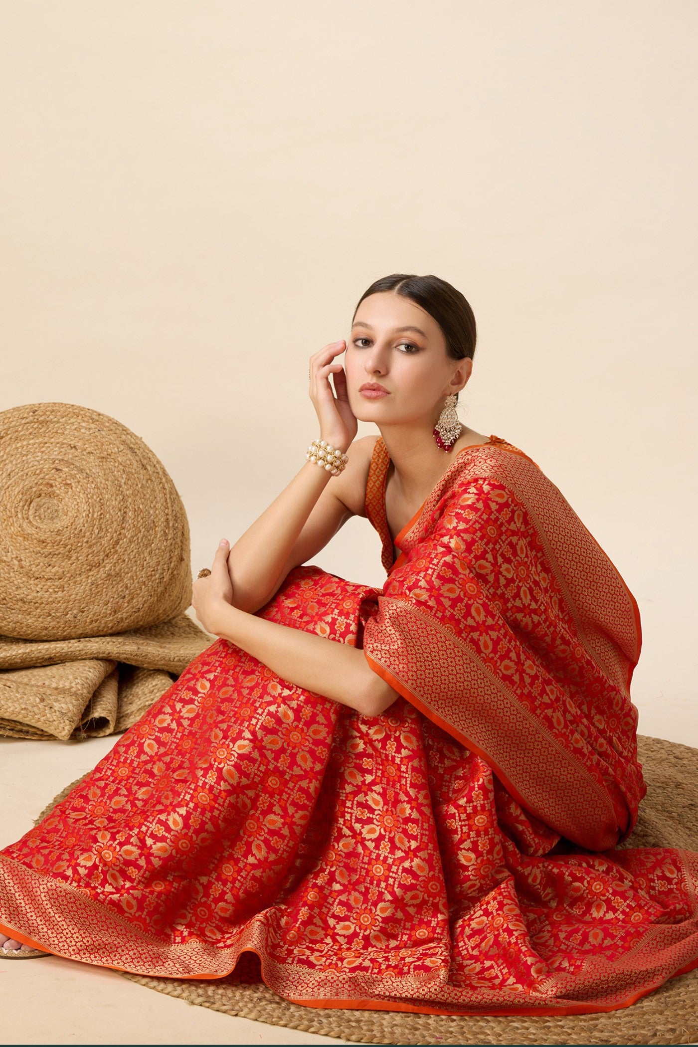 Buy MySilkLove Falun Red Zari Woven Banarasi Saree Online