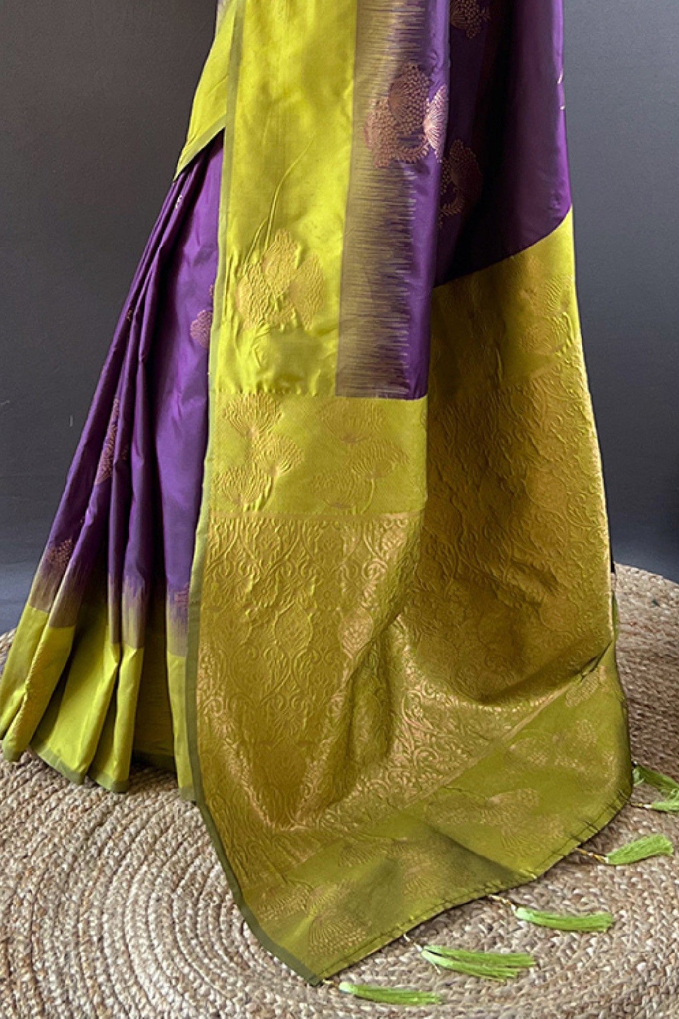 Buy MySilkLove Violet Purple Woven Banarasi Saree Online