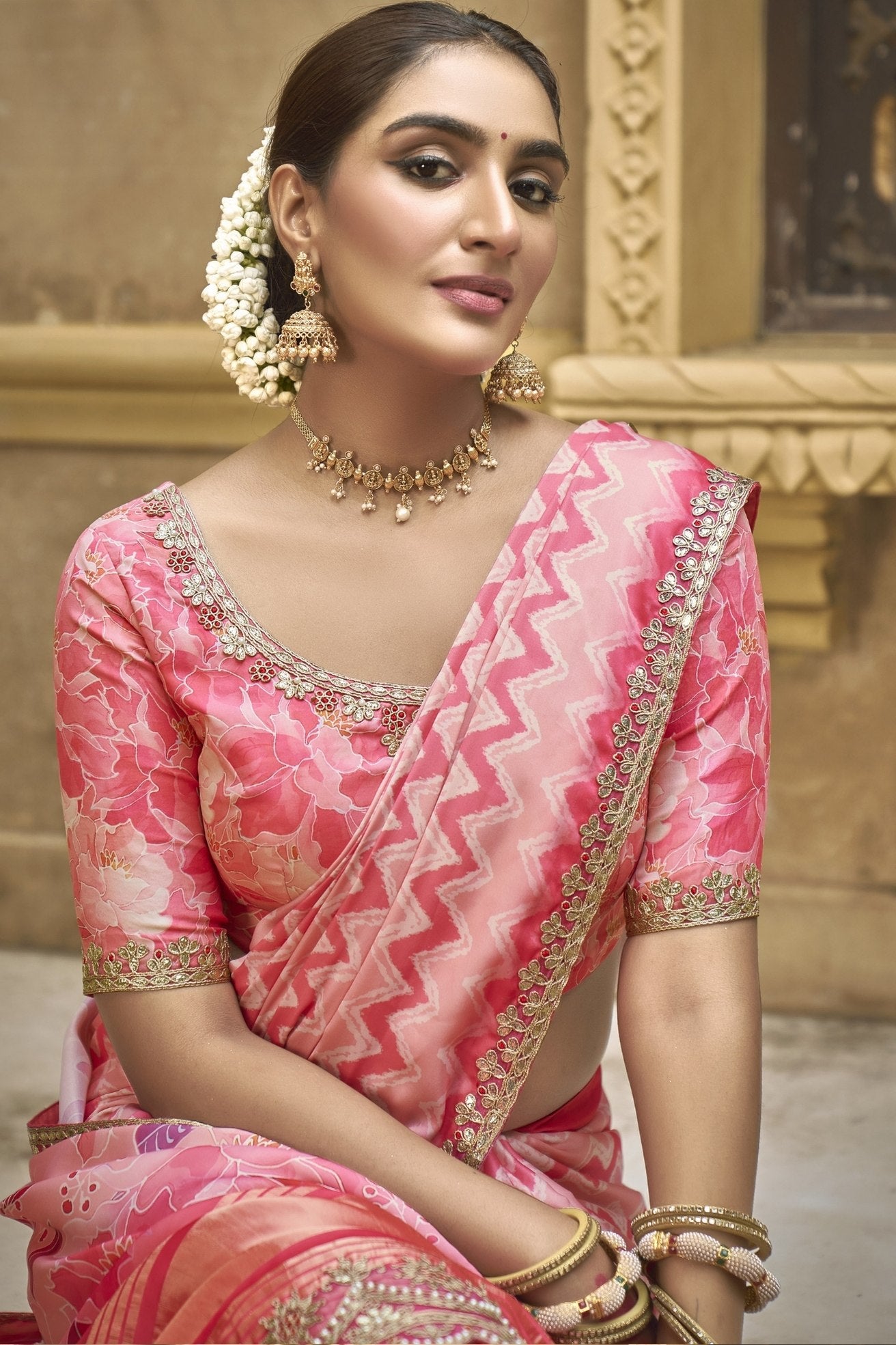 MySilkLove Spanish Pink Banarasi Designer Saree