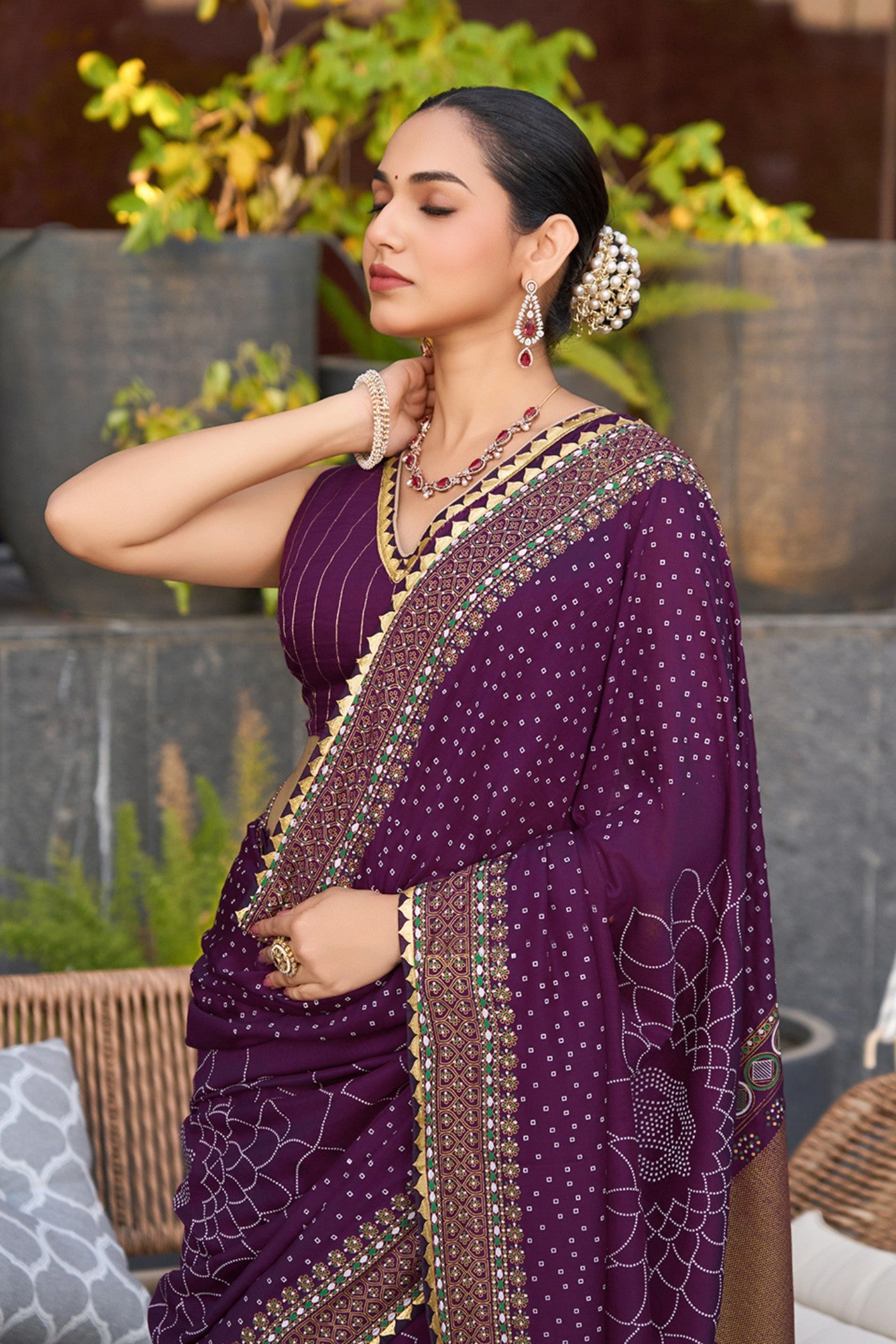 MySilkLove True Purple Printed Cotton Saree