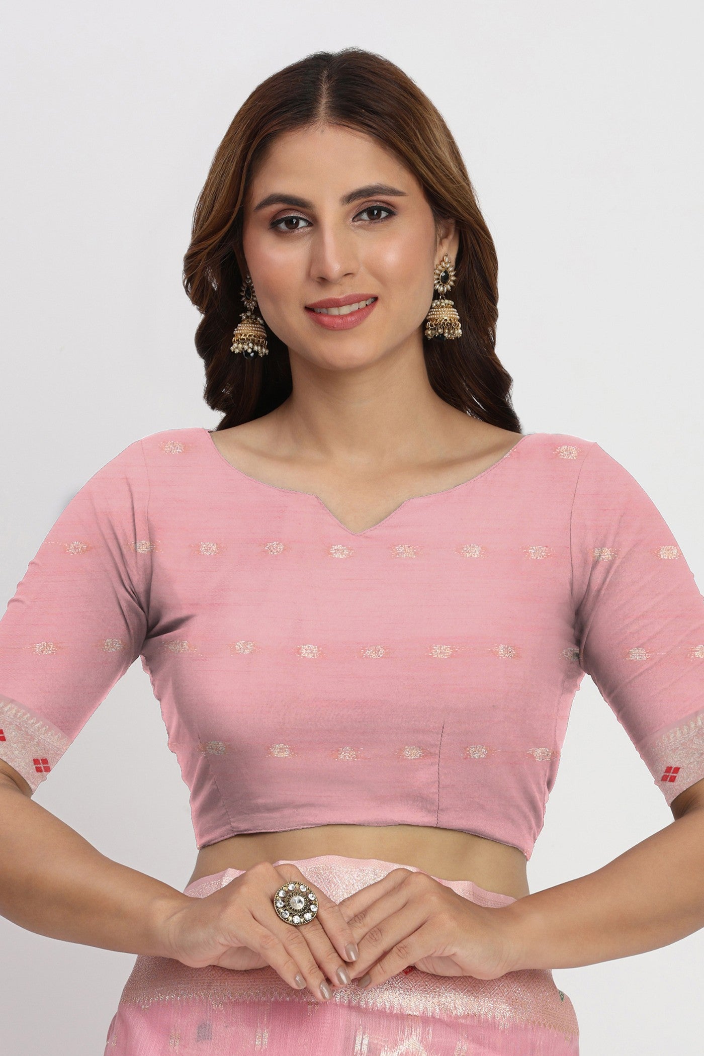 Buy MySilkLove Sea Pink Woven Linen Cotton Saree Online