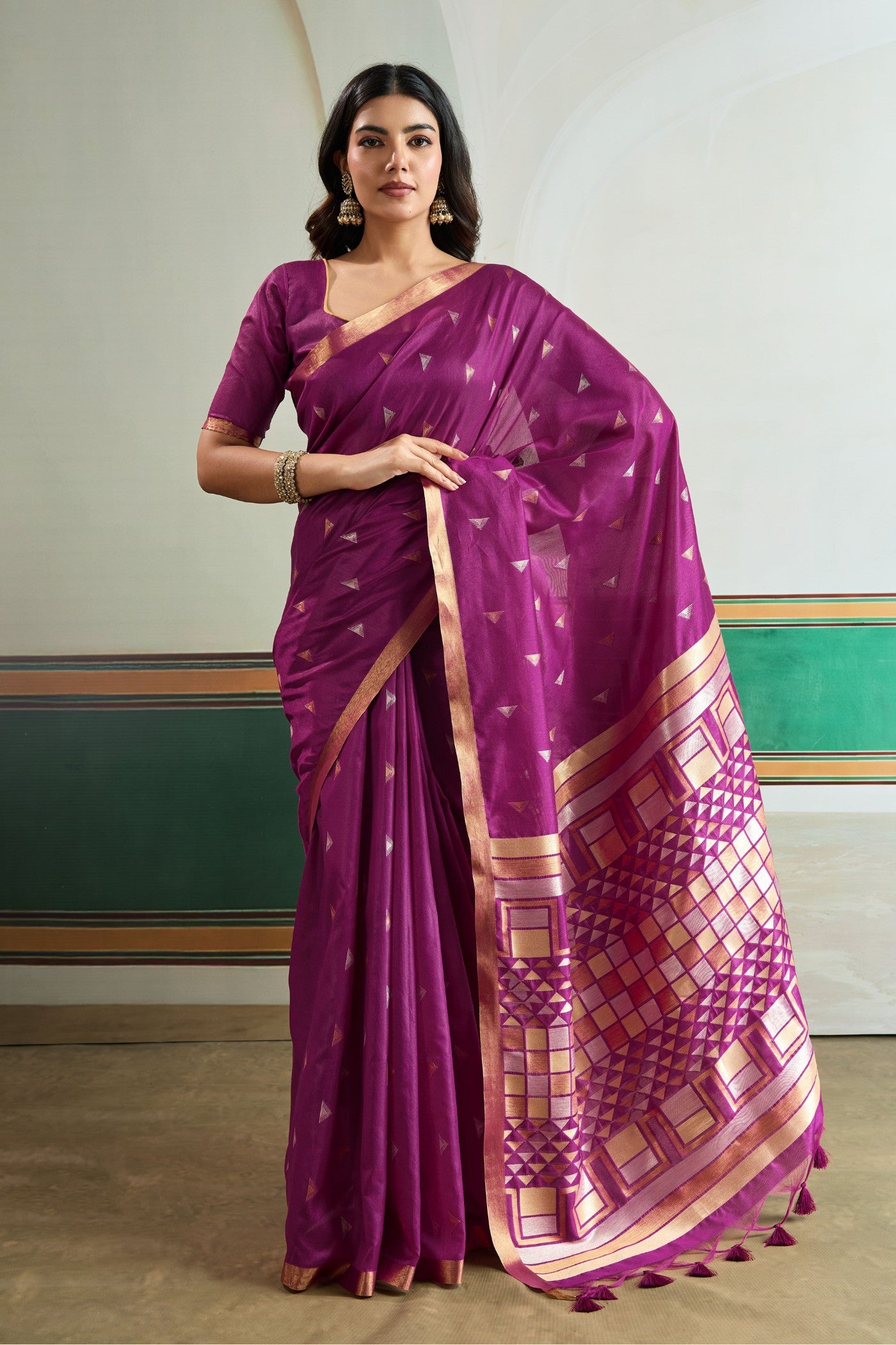 Buy MySilkLove Violet Purple Tussar Handloom Silk Saree Online