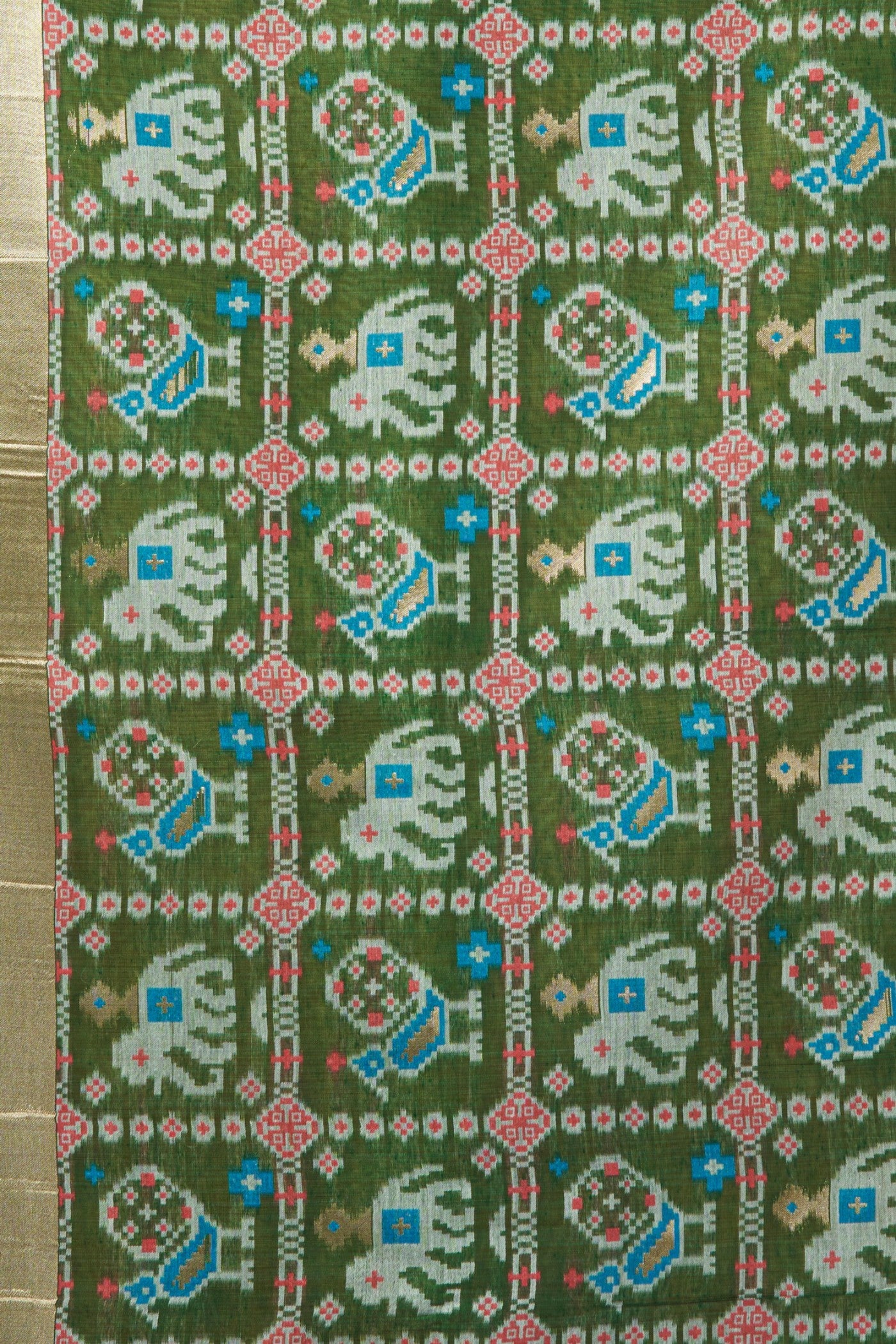 Buy MySilkLove Leaf Green Patola Pallu Zari Woven Saree Online