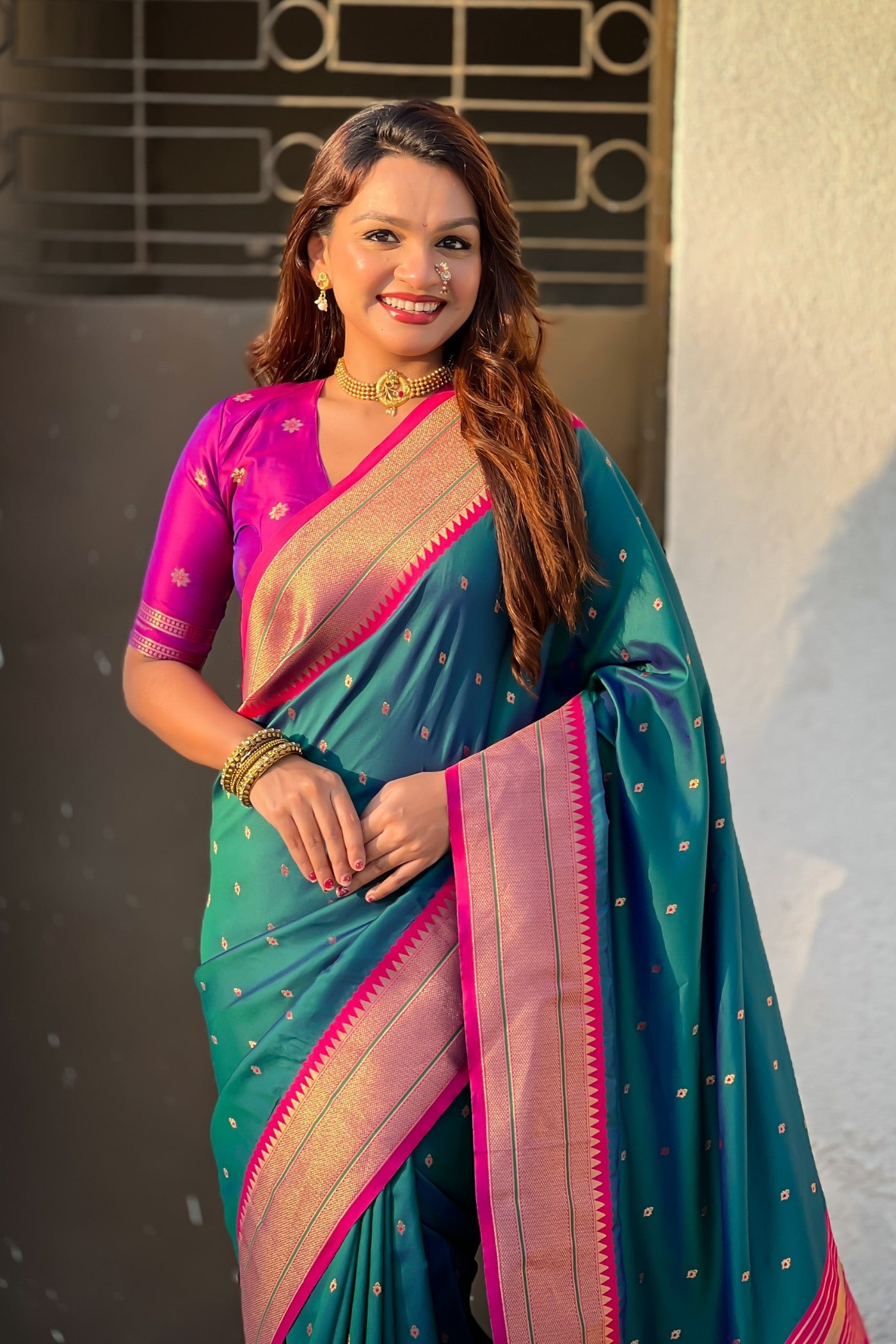 MySilkLove Celtic Blue Zari Woven Paithani Saree