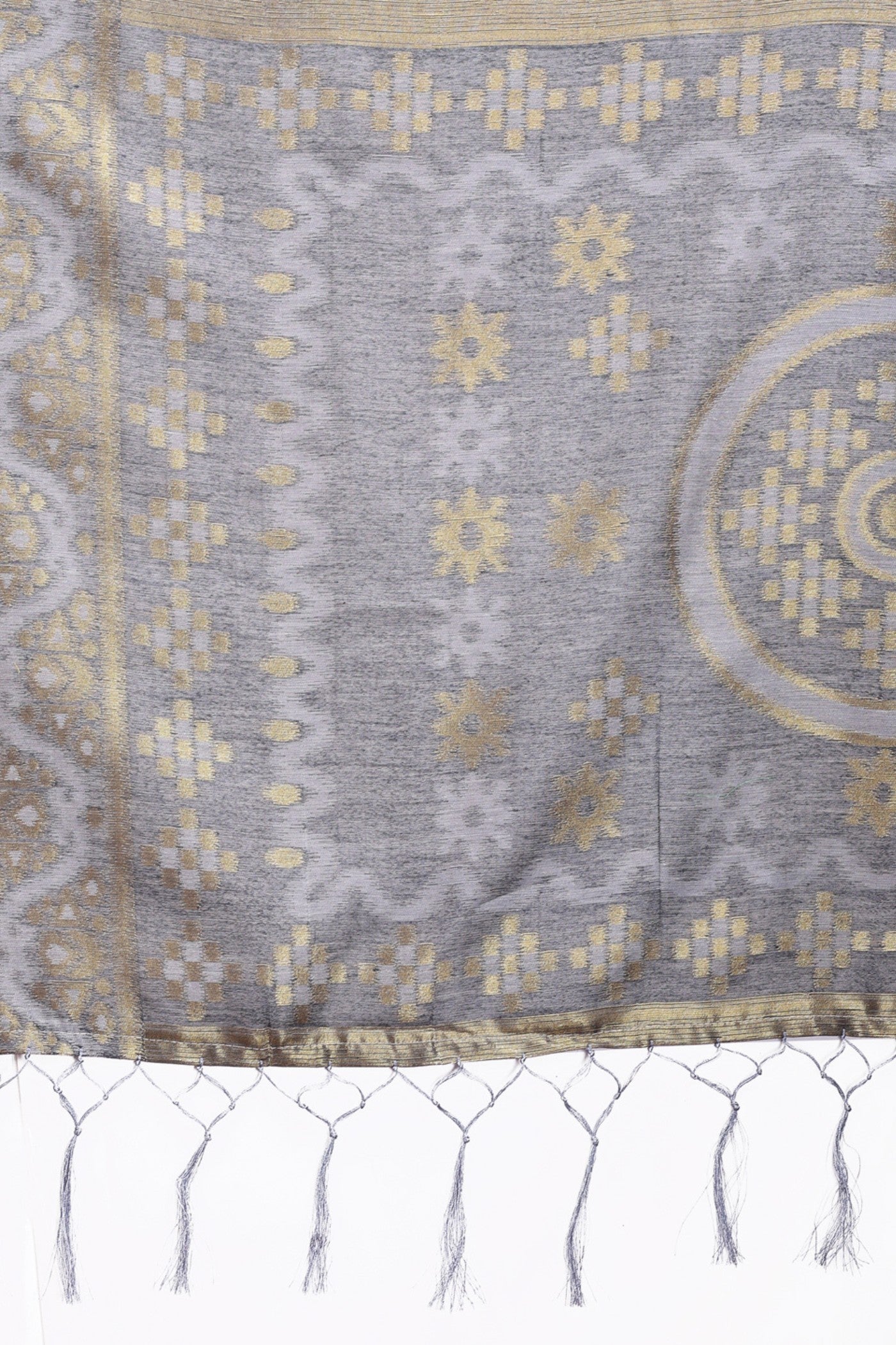 Buy MySilkLove Pewter Grey Linen Cotton Saree Online