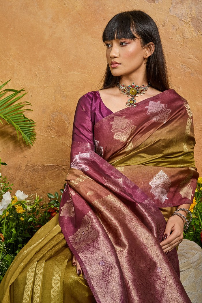 MySilkLove Monk Green Banarasi Handloom Saree