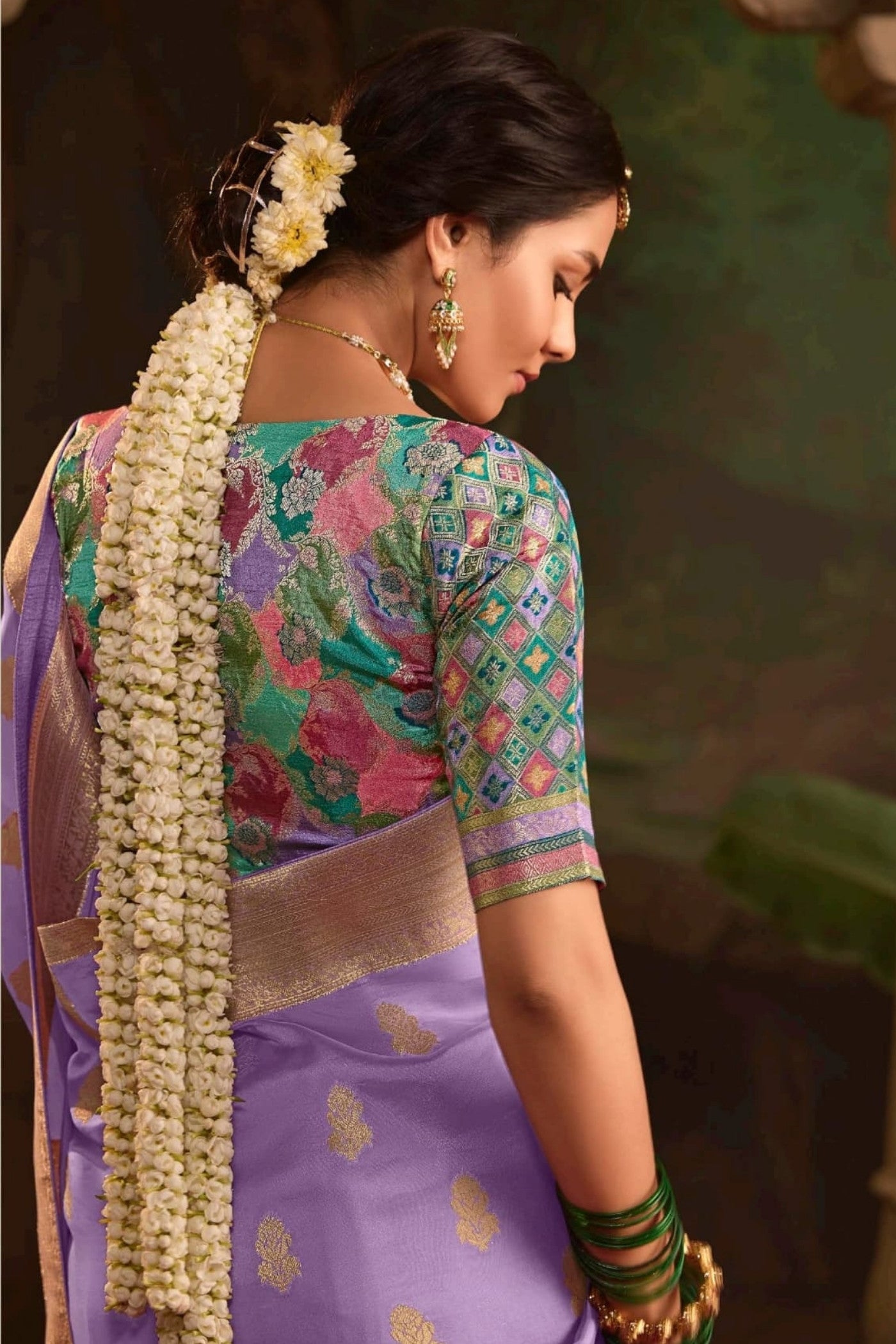 Buy MySilkLove Glossy Grape Purple Designer Banarasi Dola Silk Saree Online