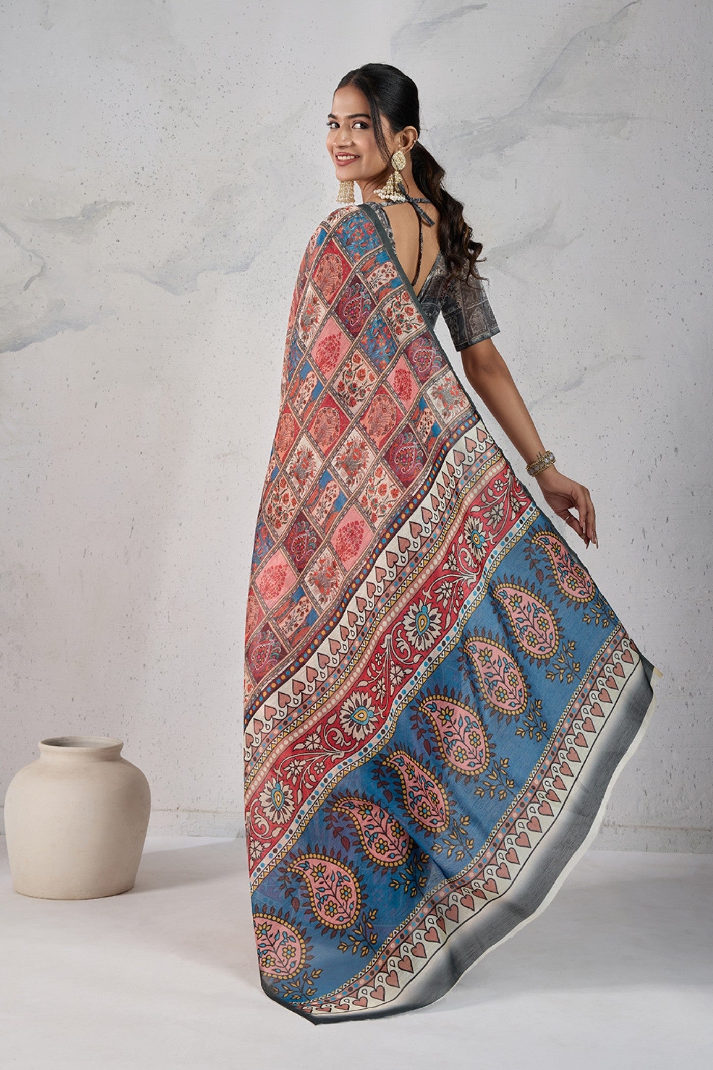 Buy MySilkLove Han Pink Digital Printed Saree Online