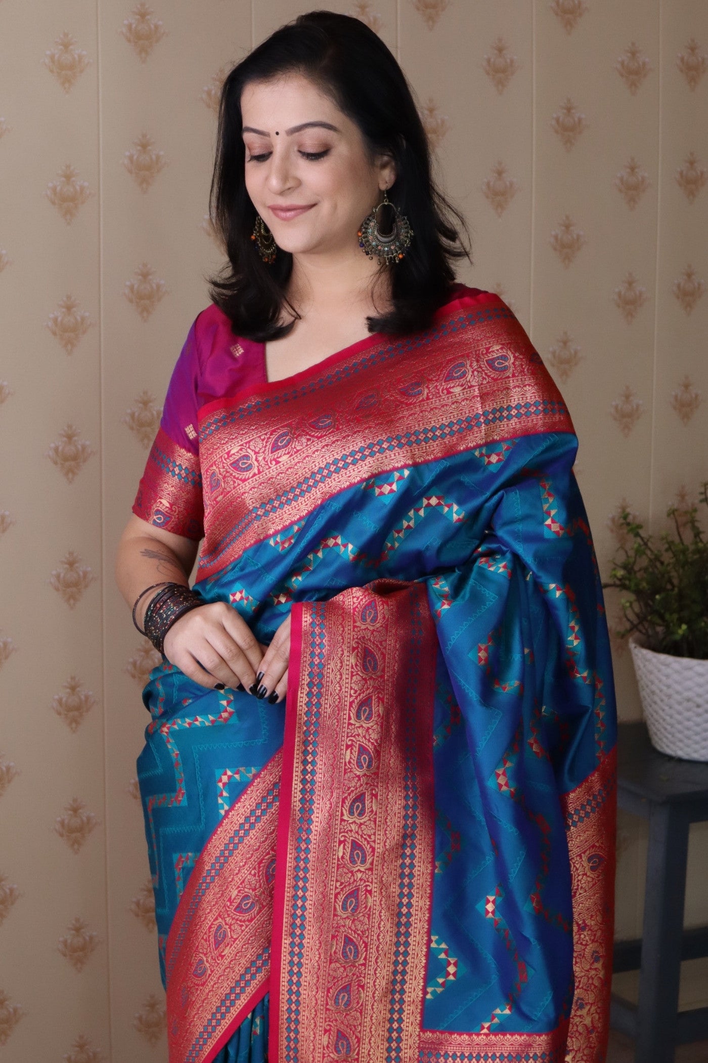 MySilkLove Cerulean Blue Banarasi Handloom Saree