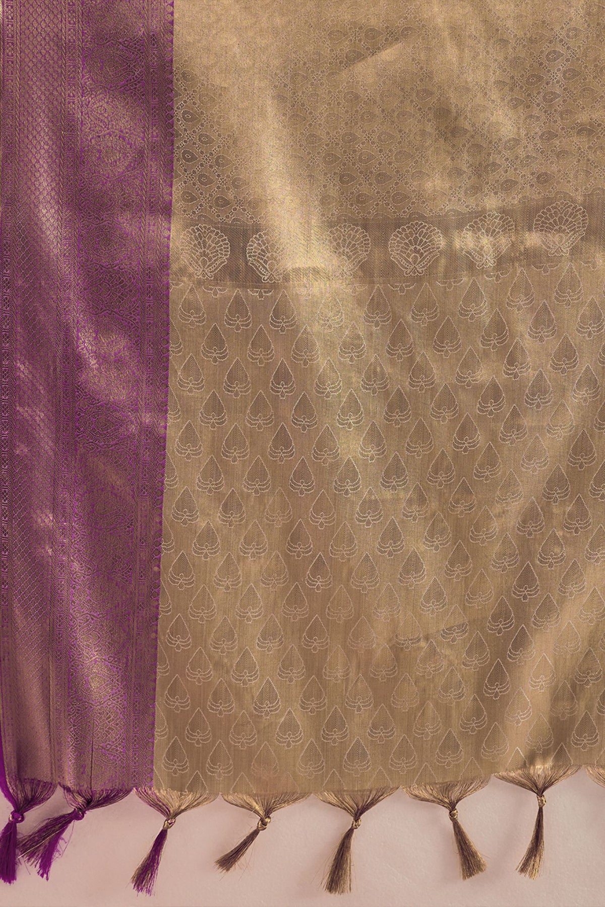 Buy MySilkLove Porcelain Cream Woven Kanjivaram Saree Online