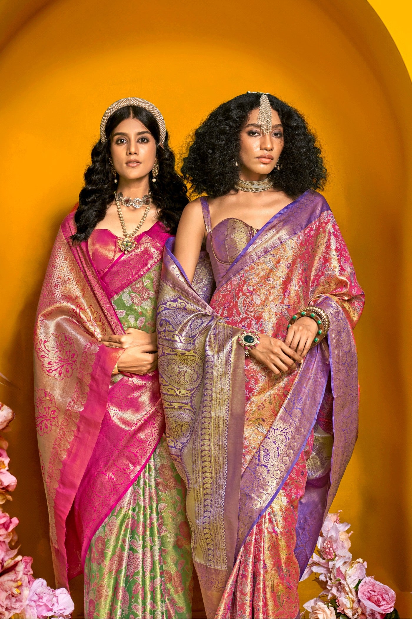 Buy MySilkLove Apple Blossom Pink Handloom Kanjivaram Saree Online