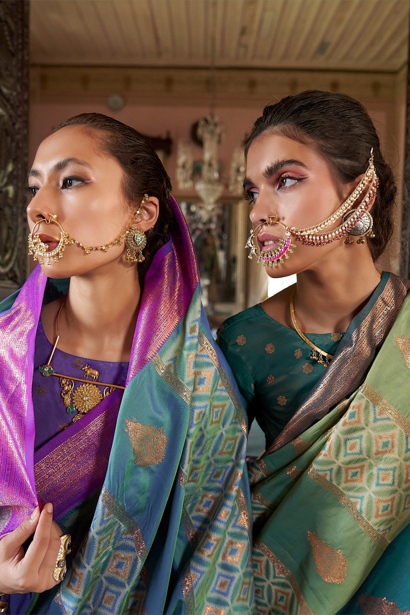 Buy MySilkLove Cactus Green Banarasi Handloom Saree Online