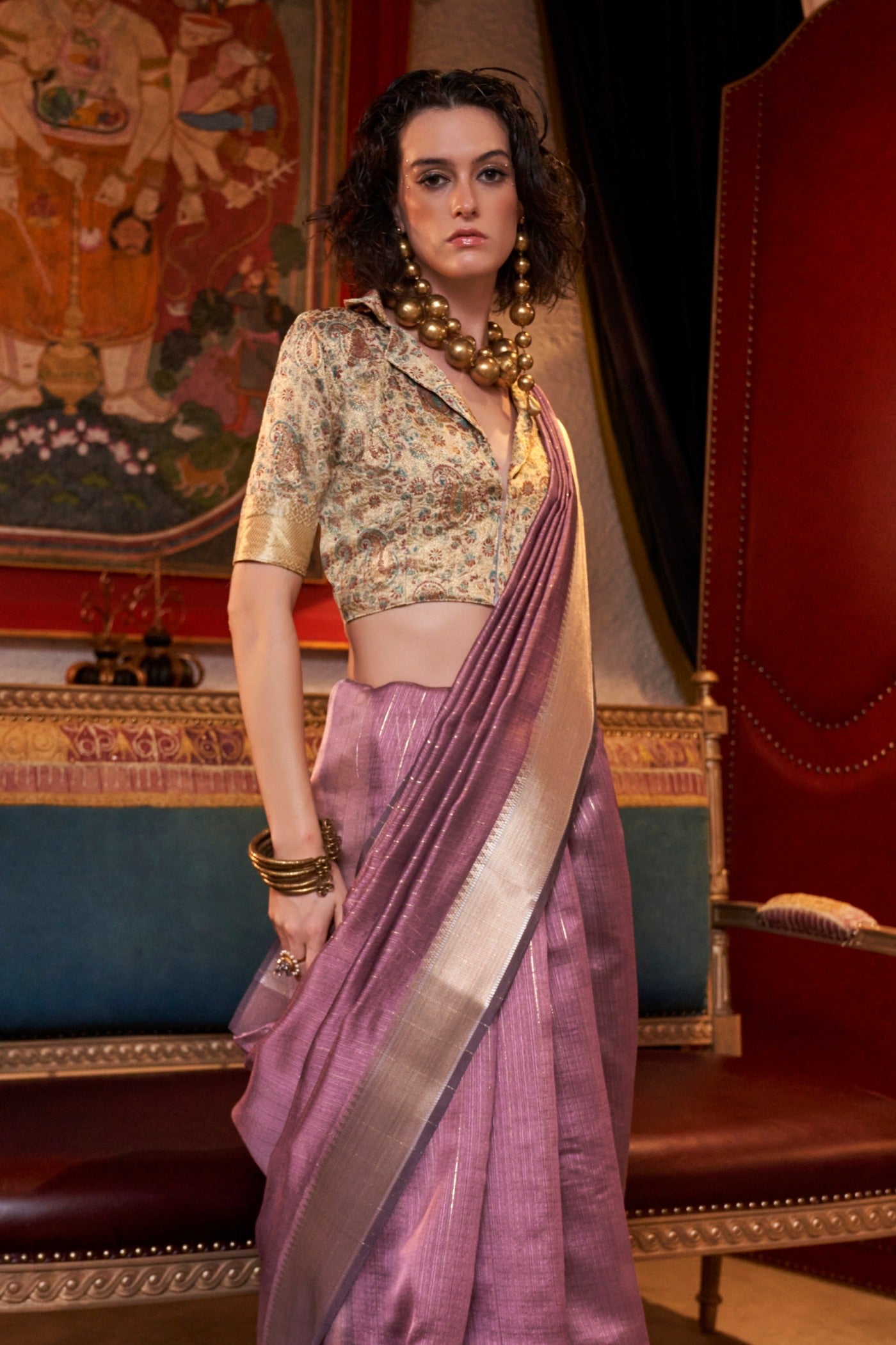 Buy MySilkLove Pharlap Purple Chiffon Silk Saree Online