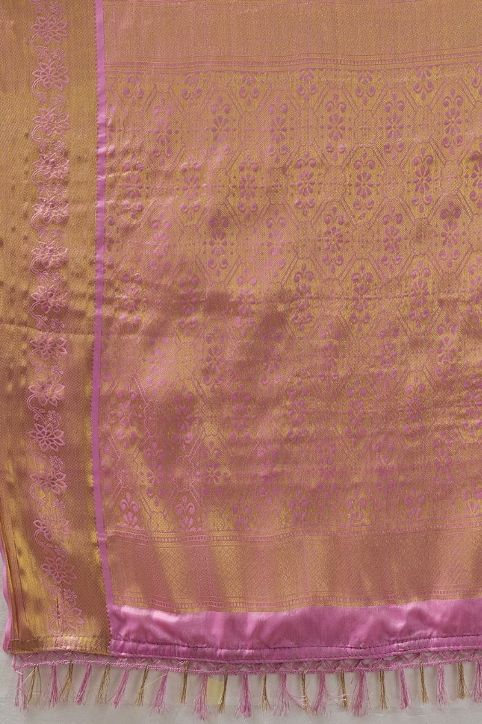 Buy MySilkLove Dusty Rose Pink Woven Kanjivaram Saree Online
