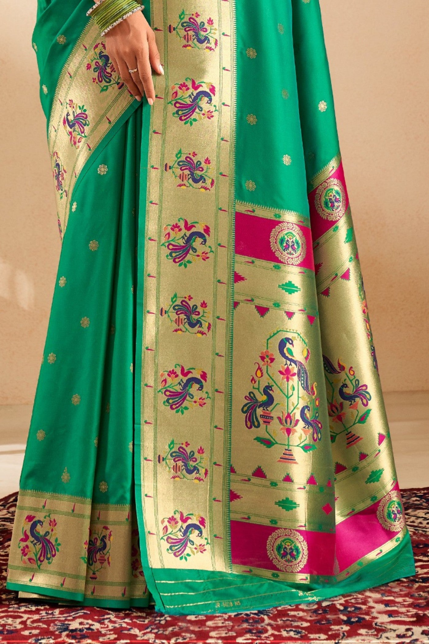 Buy MySilkLove Jewel Green Woven Paithani Saree Online