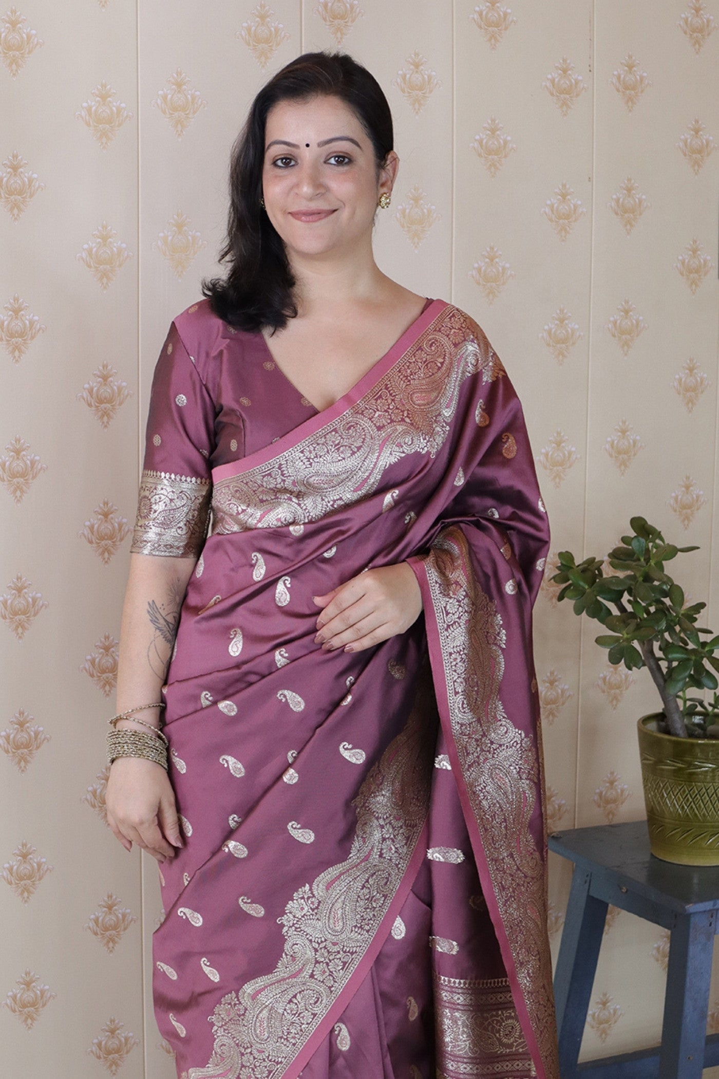 MySilkLove Mauve Purple Banarasi Handloom Saree