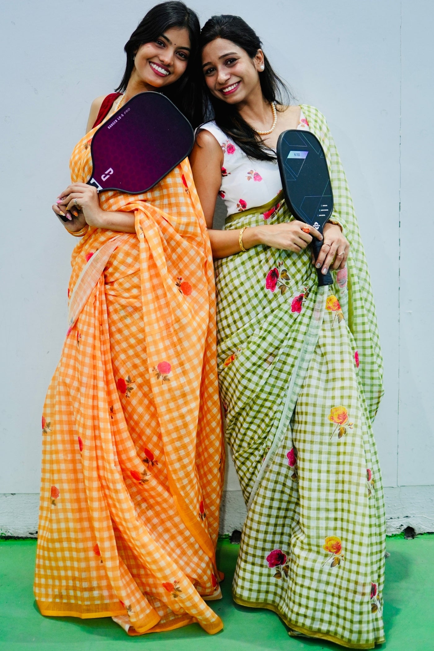 Buy MySilkLove Apple Green Soft Linen Cotton Printed Saree Online