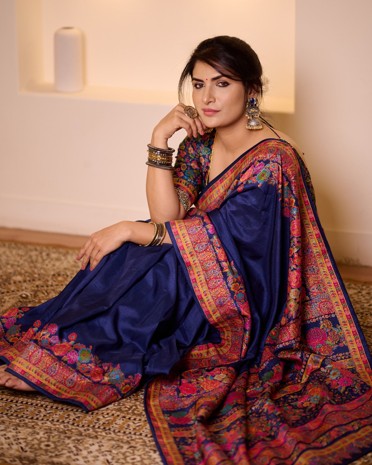 Buy MySilkLove Pearl Blue Printed Banarasi Saree Online