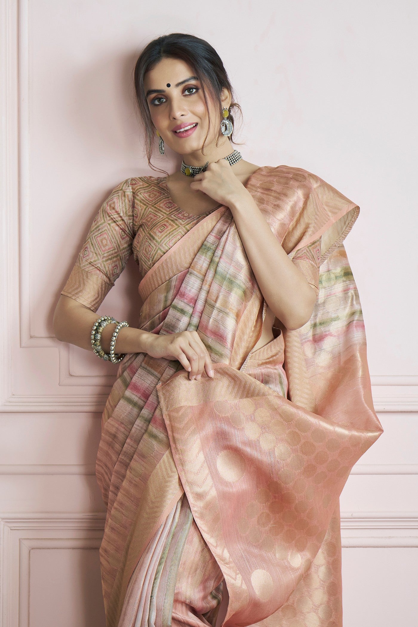 Buy MySilkLove Heathered Cream Handloom Khadi Silk Saree Online