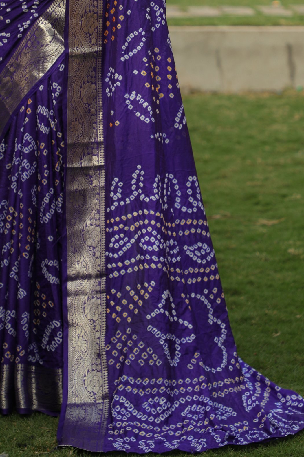 Buy MySilkLove Amethyst Purple Designer Bandhani Printed Saree Online