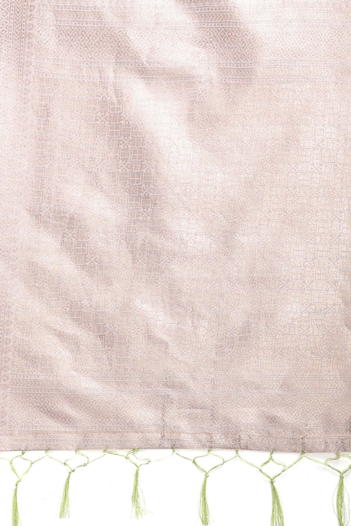 Buy MySilkLove Alstroemeria White and Green Woven Cotton Saree Online