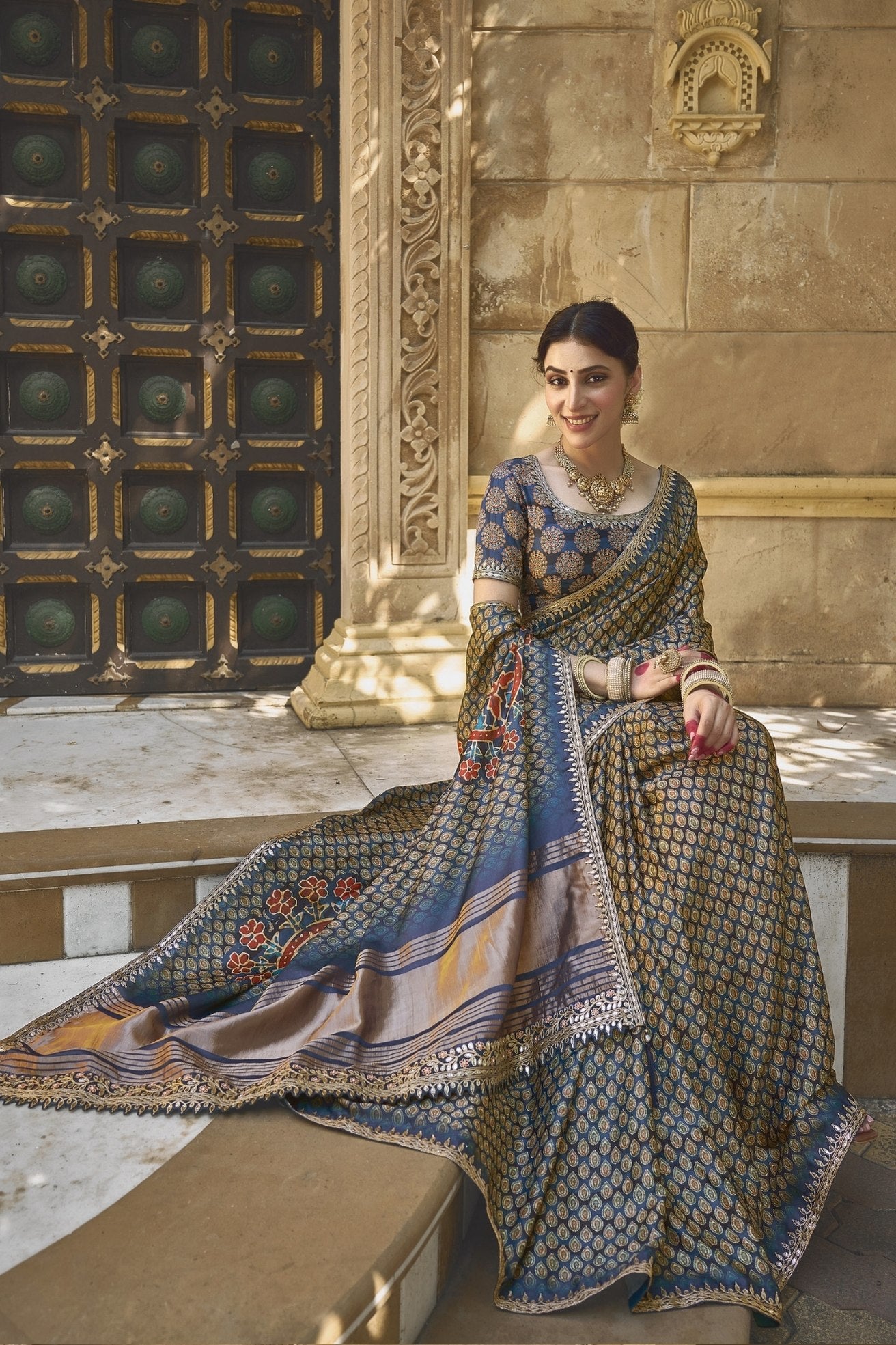 MySilkLove Flint Grey Banarasi Designer Saree