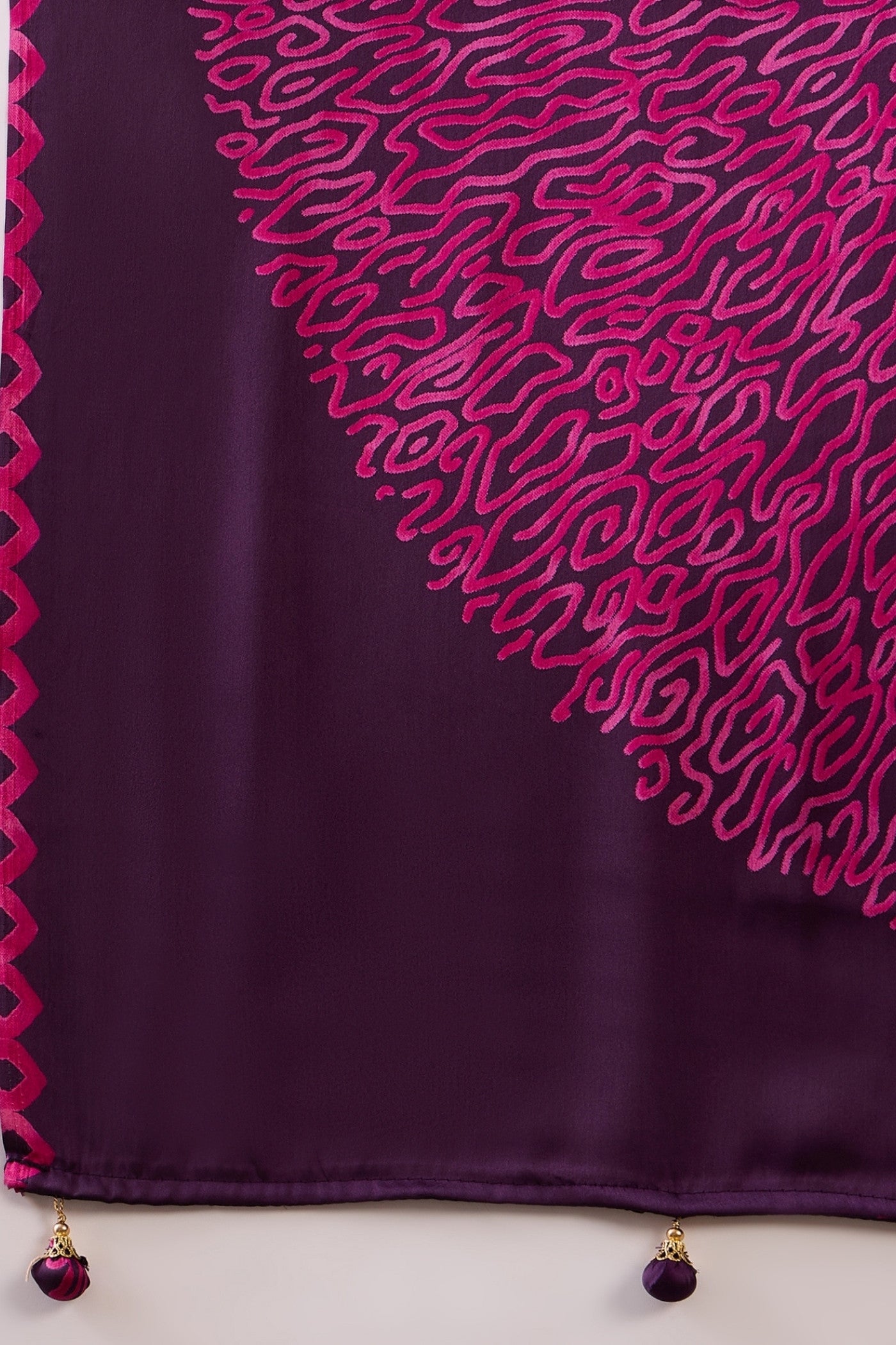 Buy MySilkLove Rebecca Purple Printed Satin Gaji Silk Saree Online