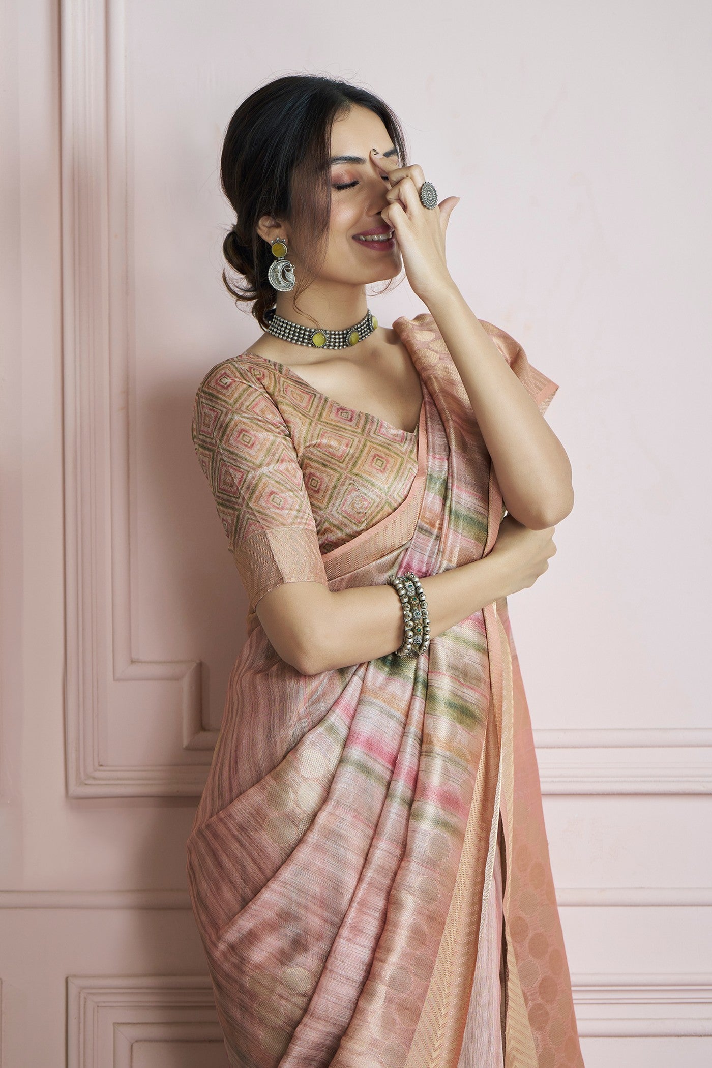 Buy MySilkLove Heathered Cream Handloom Khadi Silk Saree Online