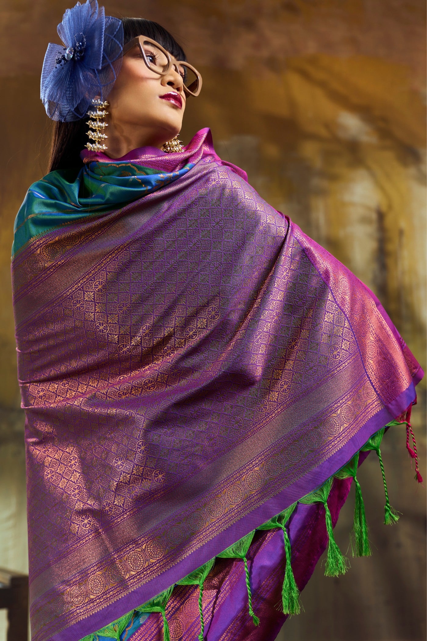 Buy MySilkLove Peacock Blue Pochampally Handloom Saree Online