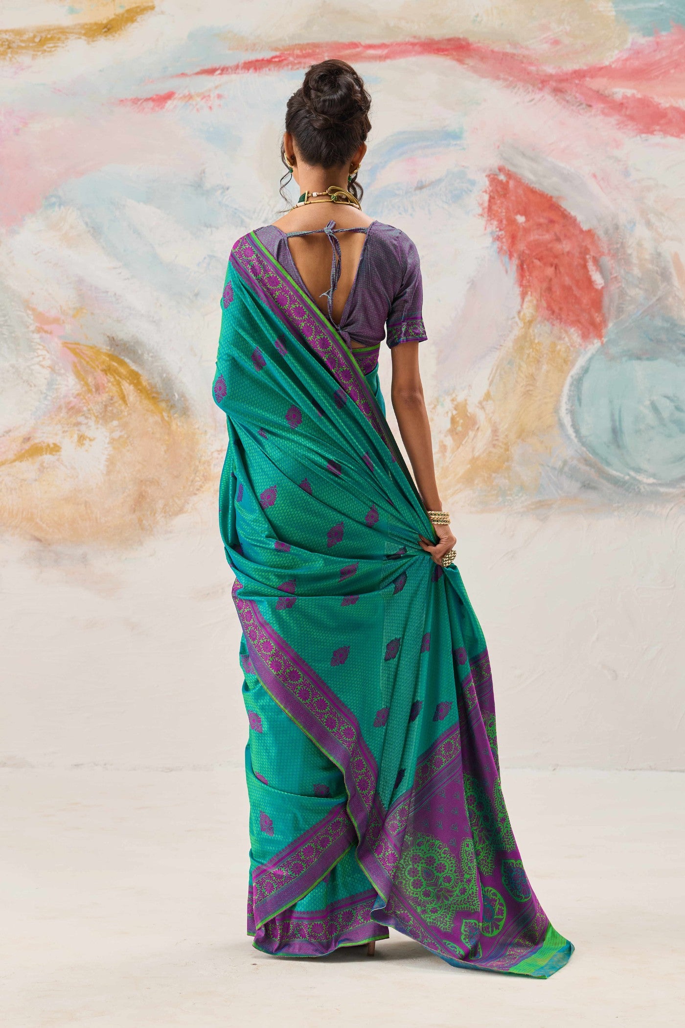 Buy MySilkLove Myrtle Green Woven Tanchoi Kanjivaram Saree Online