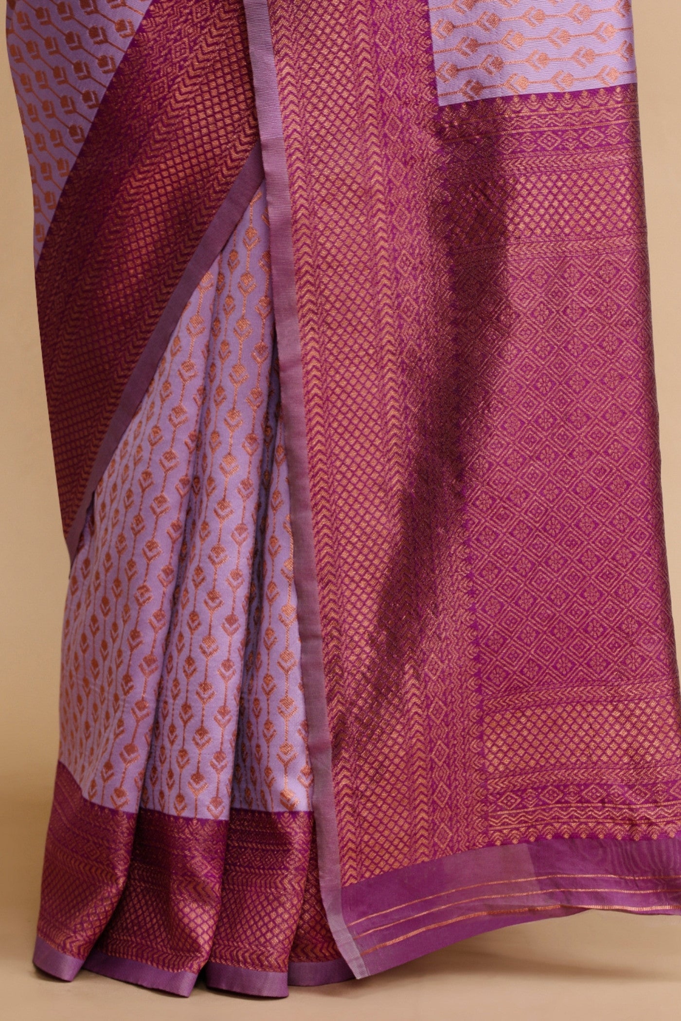 Buy MySilkLove Tyrian Purple Woven Jacquard Lichi Silk Saree Online