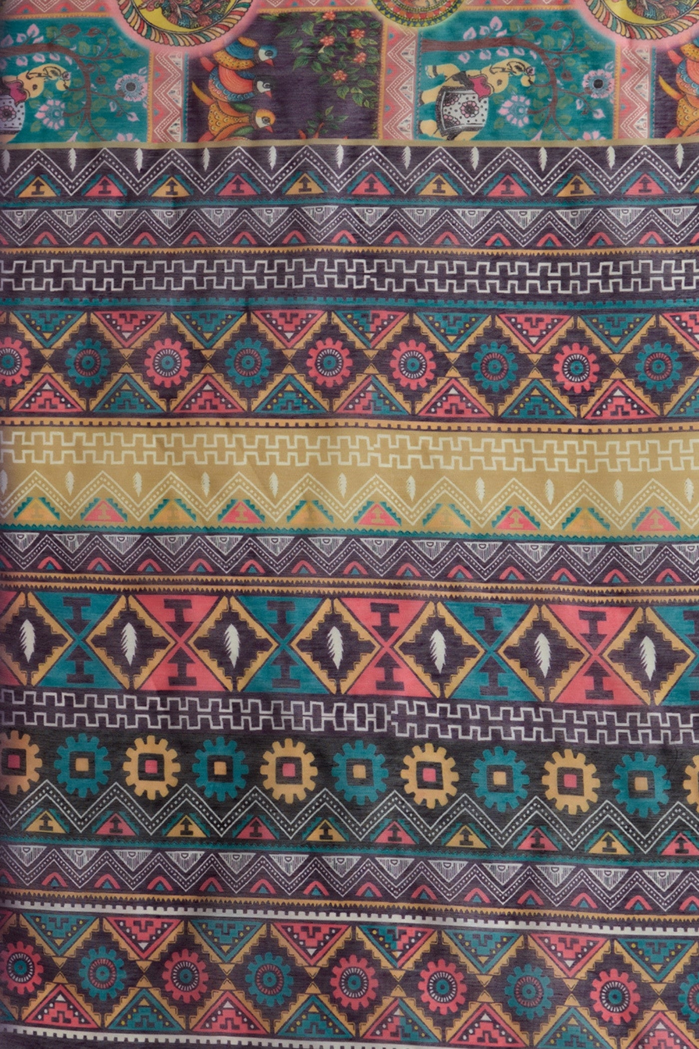 Buy MySilkLove Dull Blue Digital Printed Saree Online