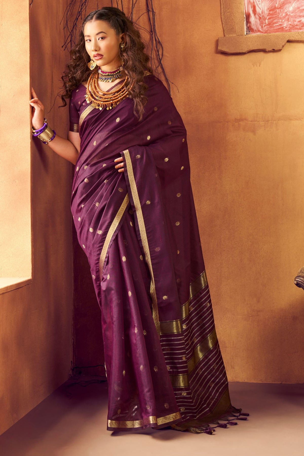 Buy MySilkLove Orchid Purple Banarasi Handloom Silk Saree Online
