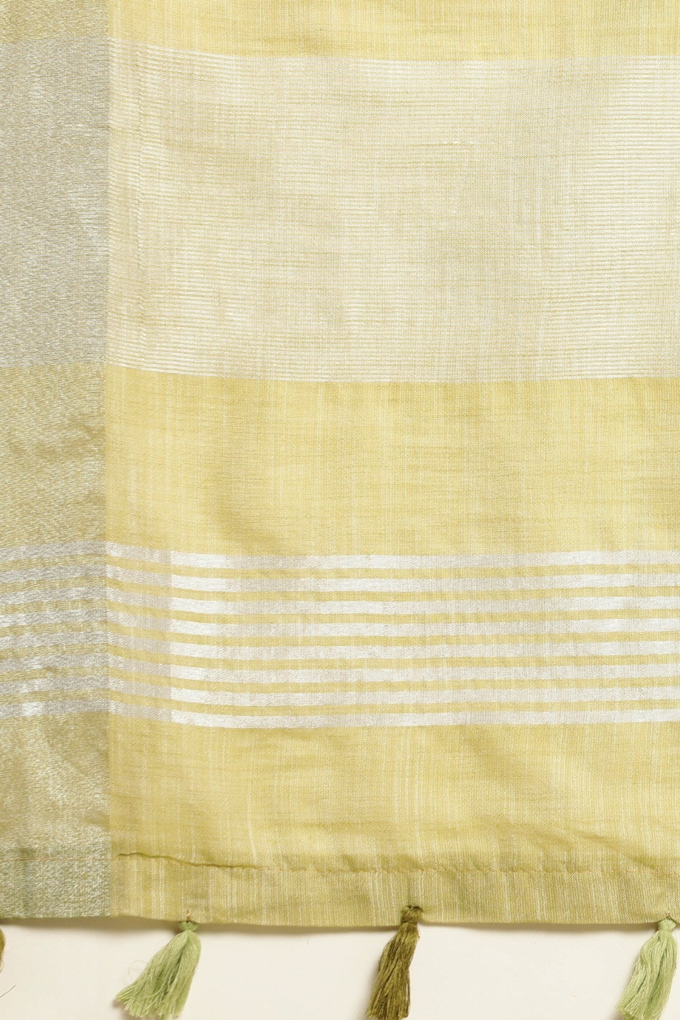 Buy MySilkLove Pista Green Woven Linen Cotton Saree Online