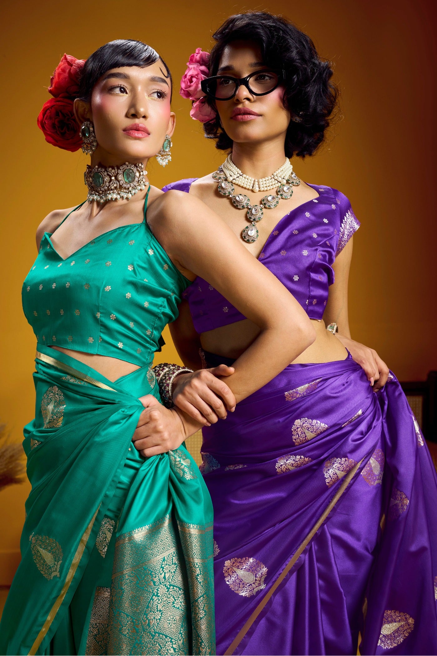 Buy MySilkLove Peacock Blue Handloom Satin Silk Saree Online